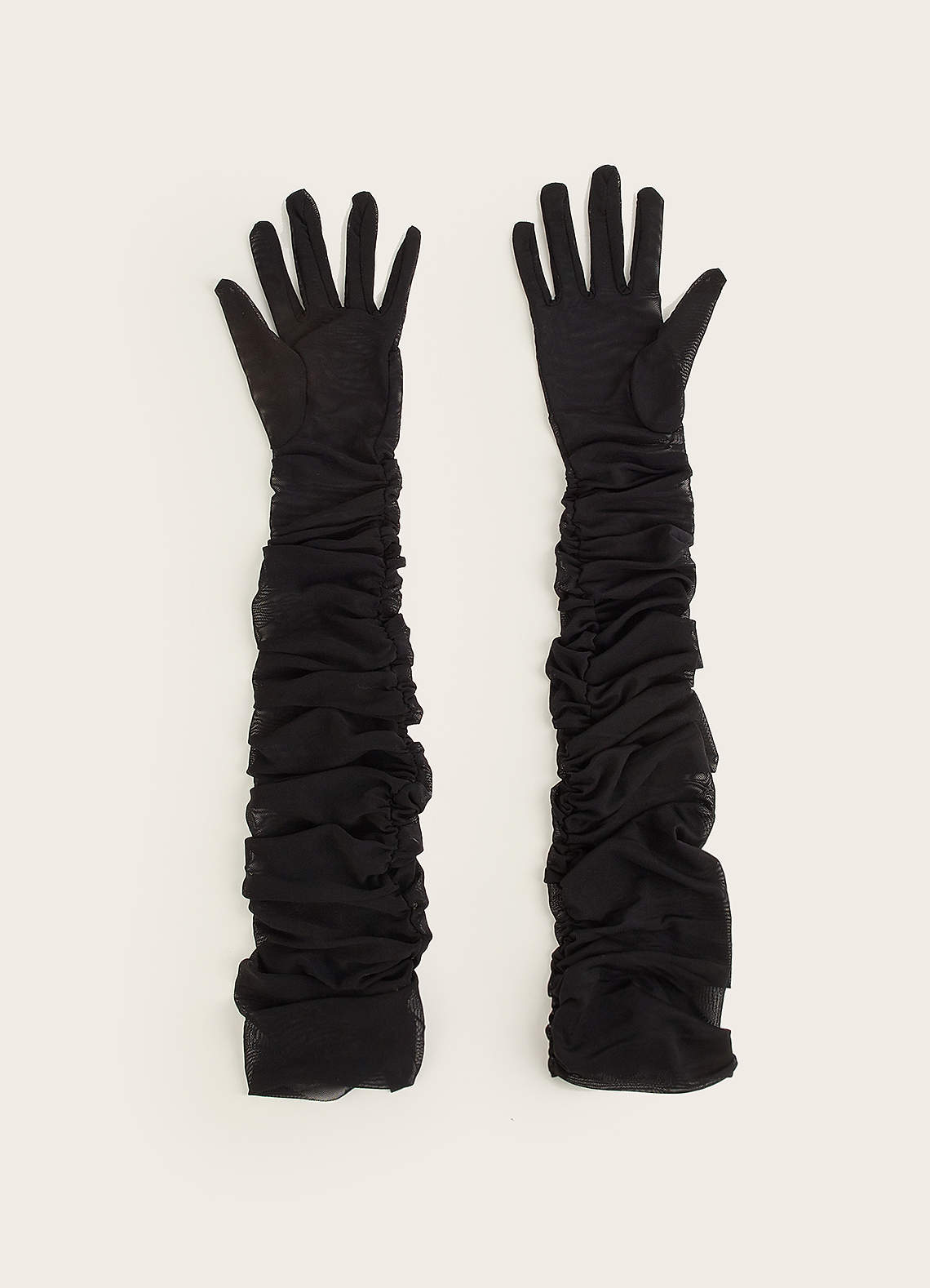 front Gerimpelde mesh handschoenen