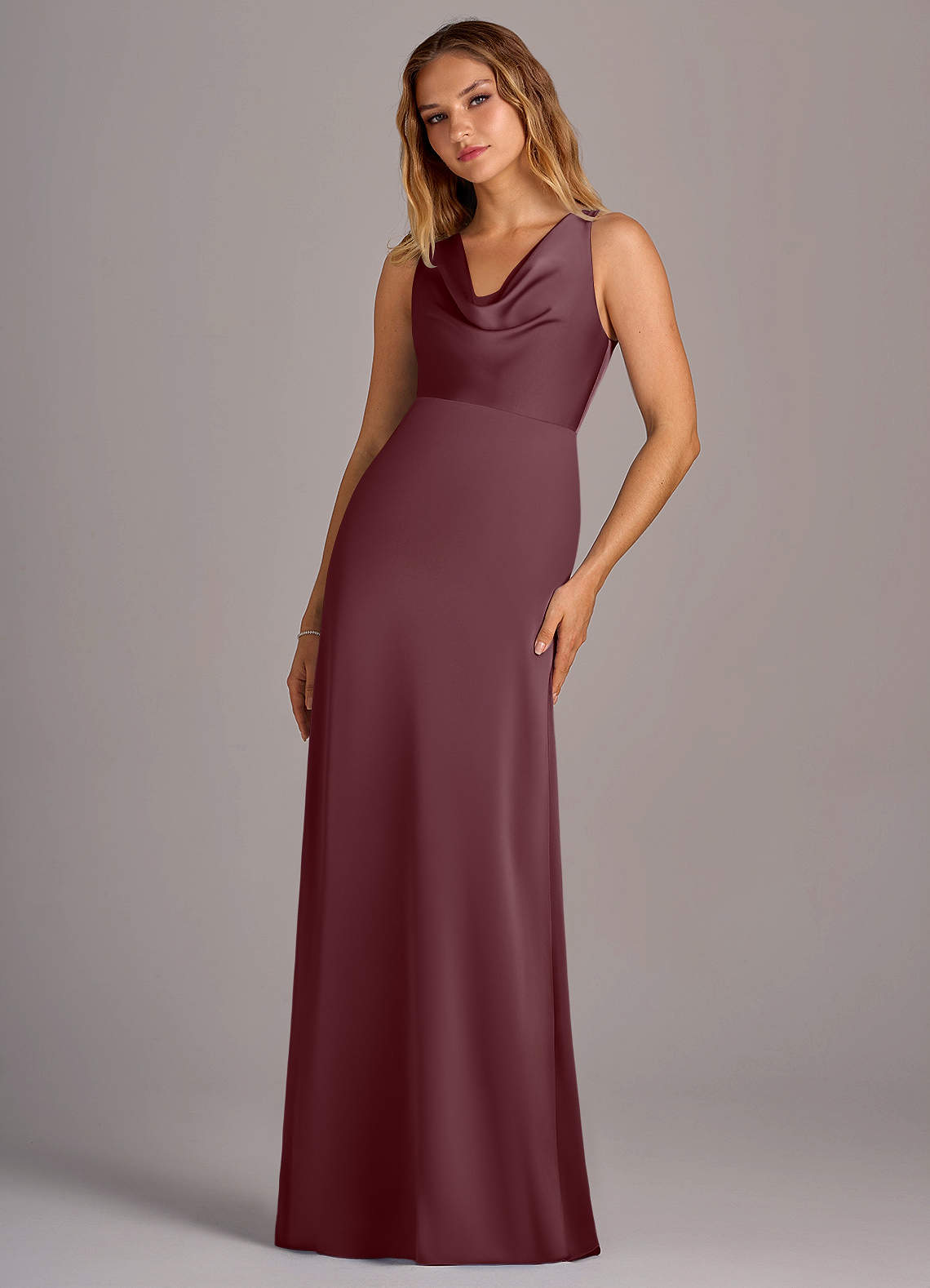 sangria purple dress Azazie Wrenlee
