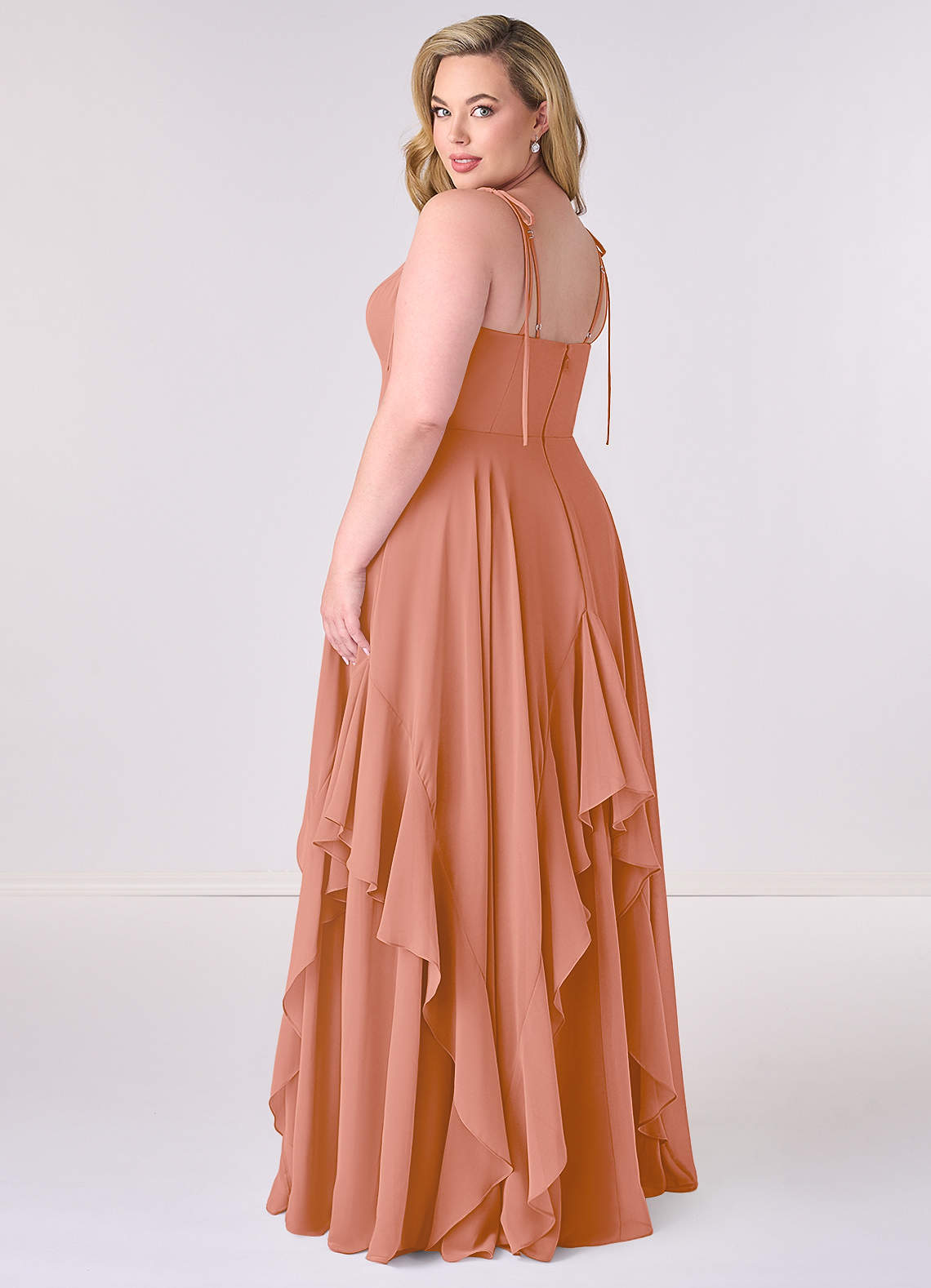 Barbie ♥ Azazie Bridesmaid Dresses V-neck Chiffon Tiered A-line Dress image6
