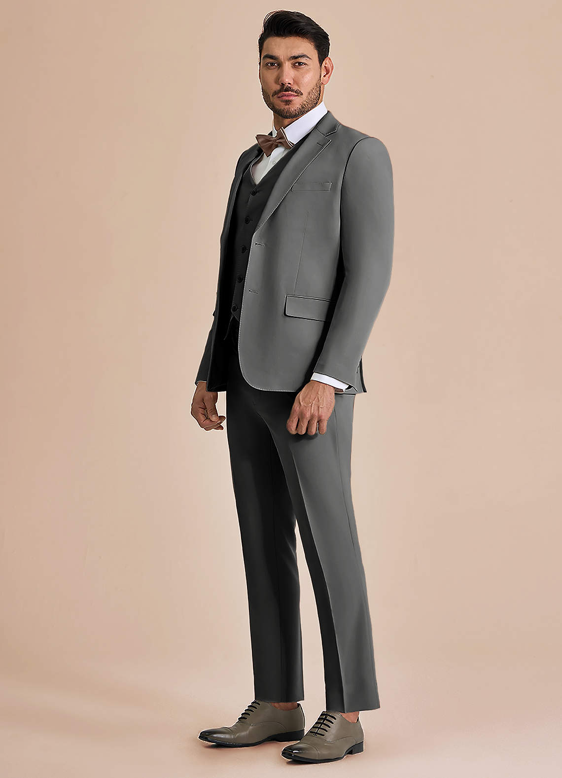 front William Charcoal Comfort Blend 3-piece suit