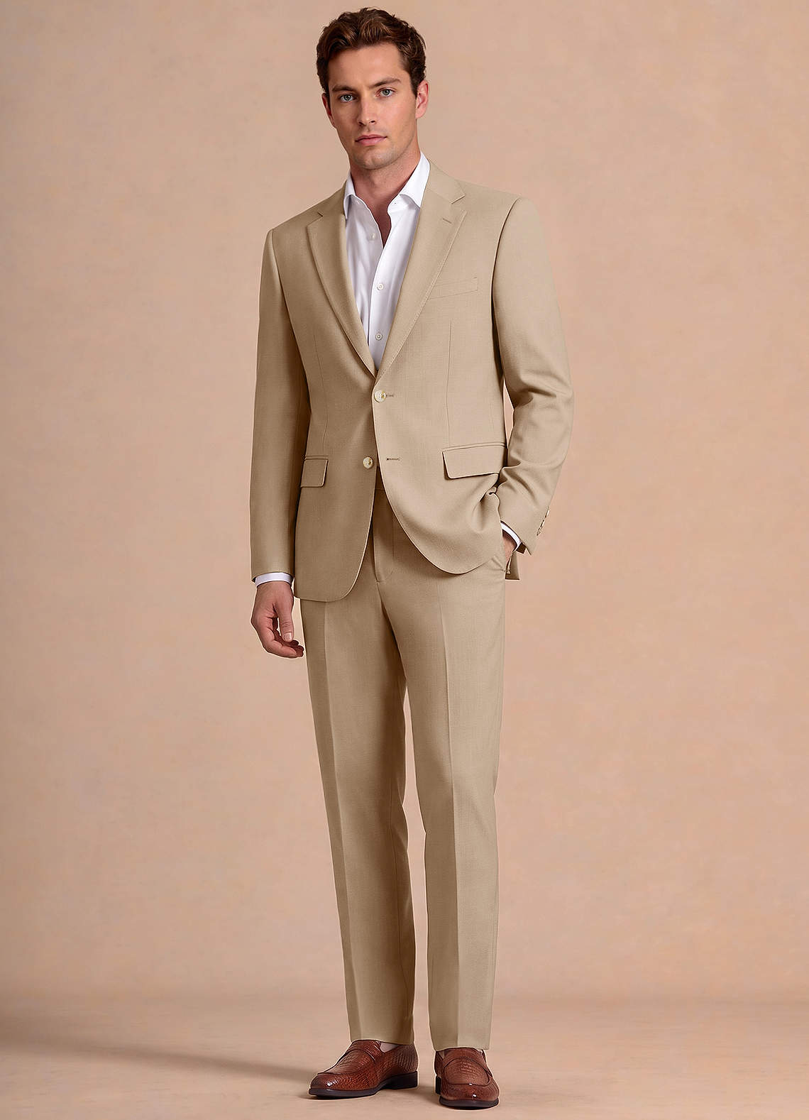 front Bennett Tan Wool Blend Suit