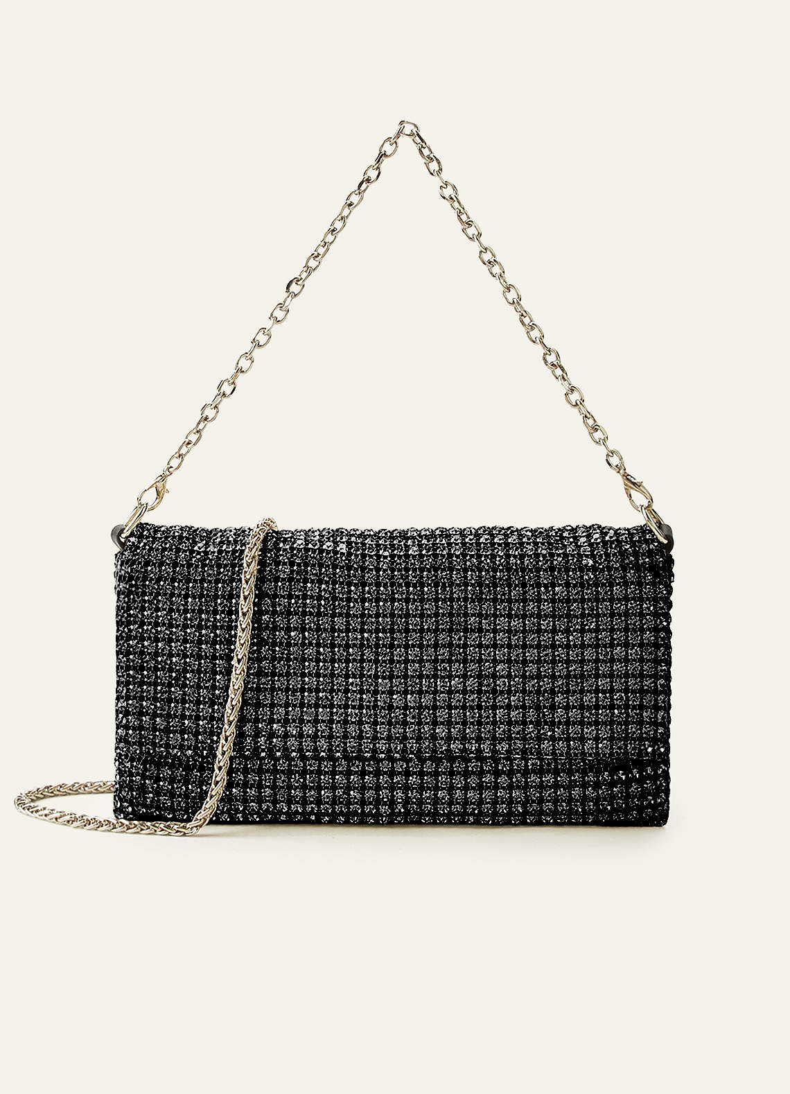 front Crystal Embellished Envelope Clutch