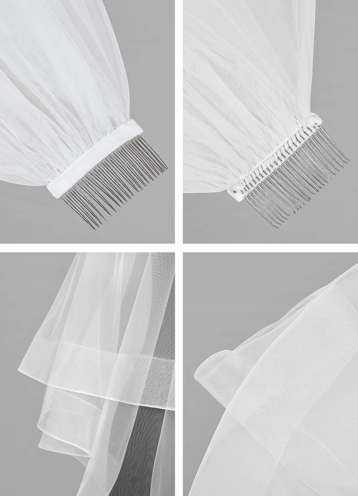 front Richelle Fingertip Veil With Blusher
