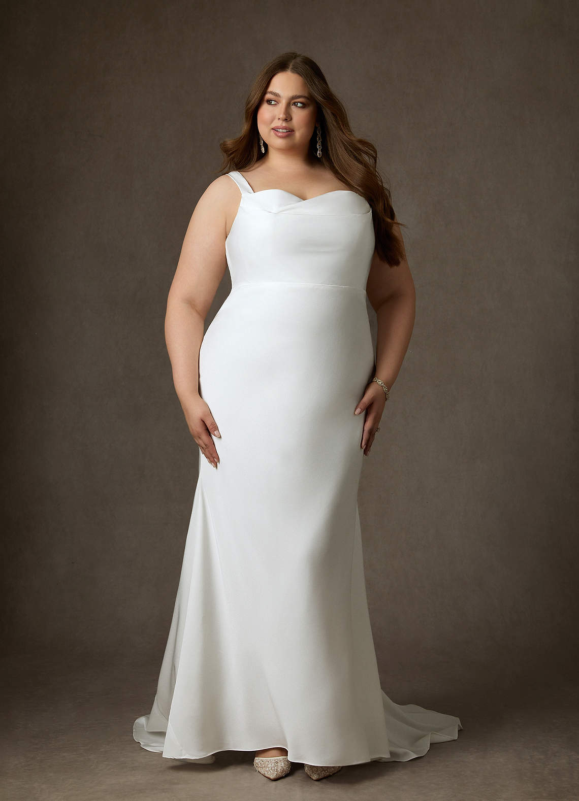 Azazie Lyssa Wedding Dresses Diamond White Mermaid Crepe Back Satin Dress image10