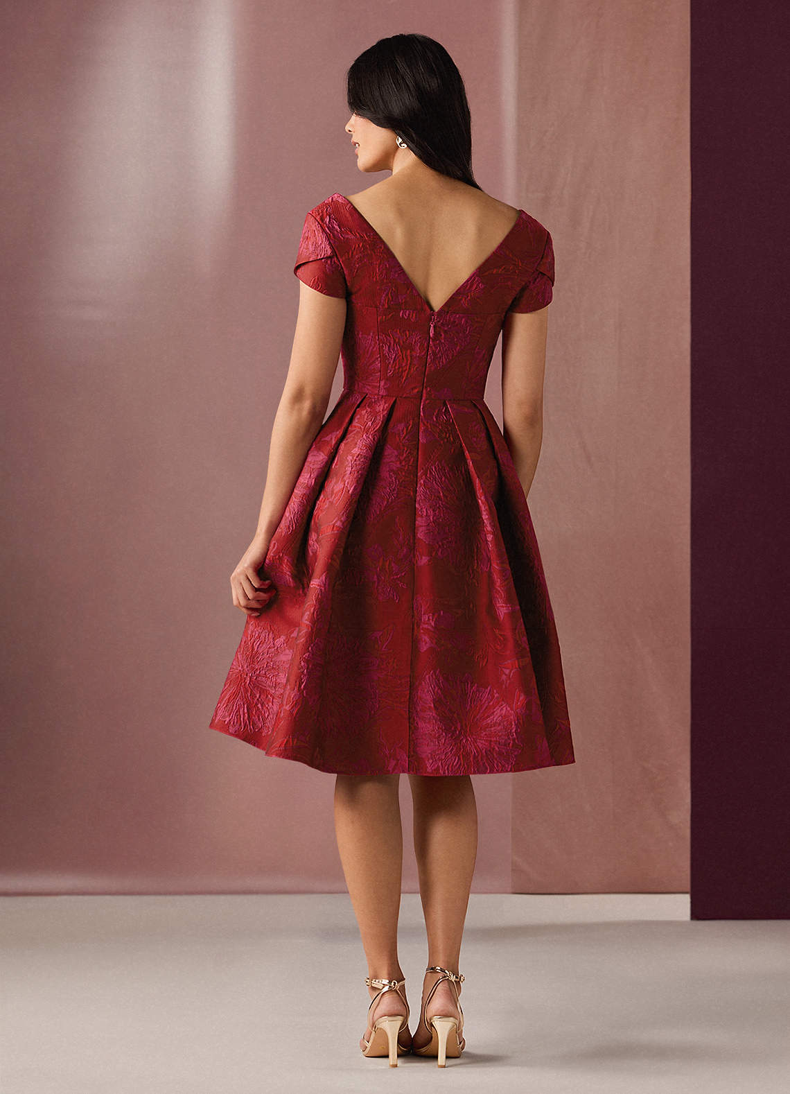 Zoe Red Hot Pink Midi Dress Ready to Ship | Azazie Zoe Red Hot Pink Midi Dress Ready to Ship | Azazie