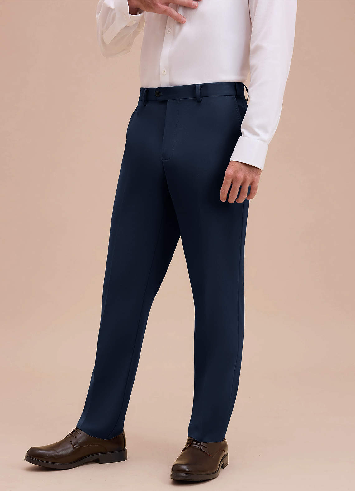 front Ethan Dark Navy Refined Weave Dress Pants