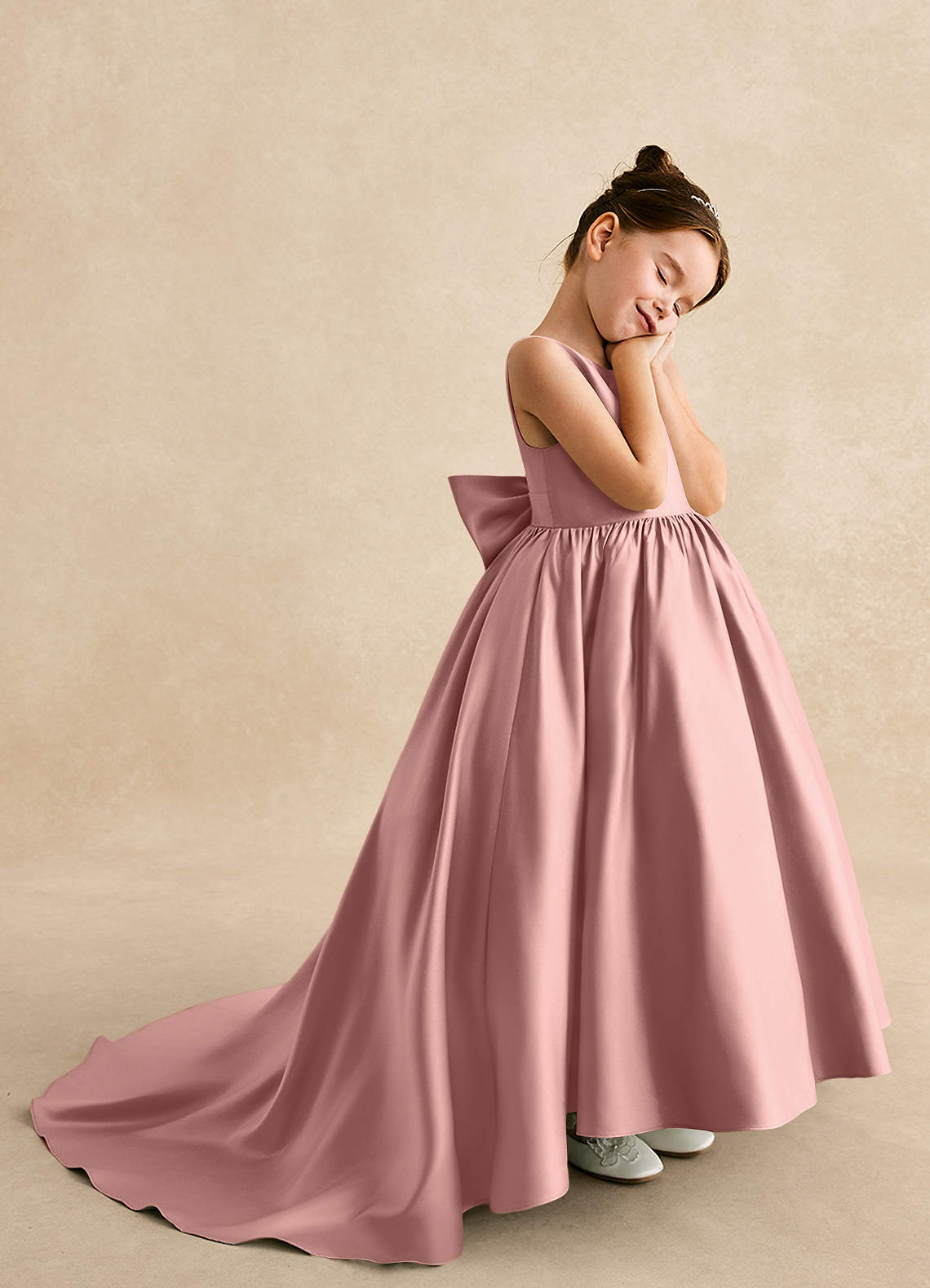 matte rose gold dress Rose Gold Bridesmaid Dress Matte Satin Size 2X