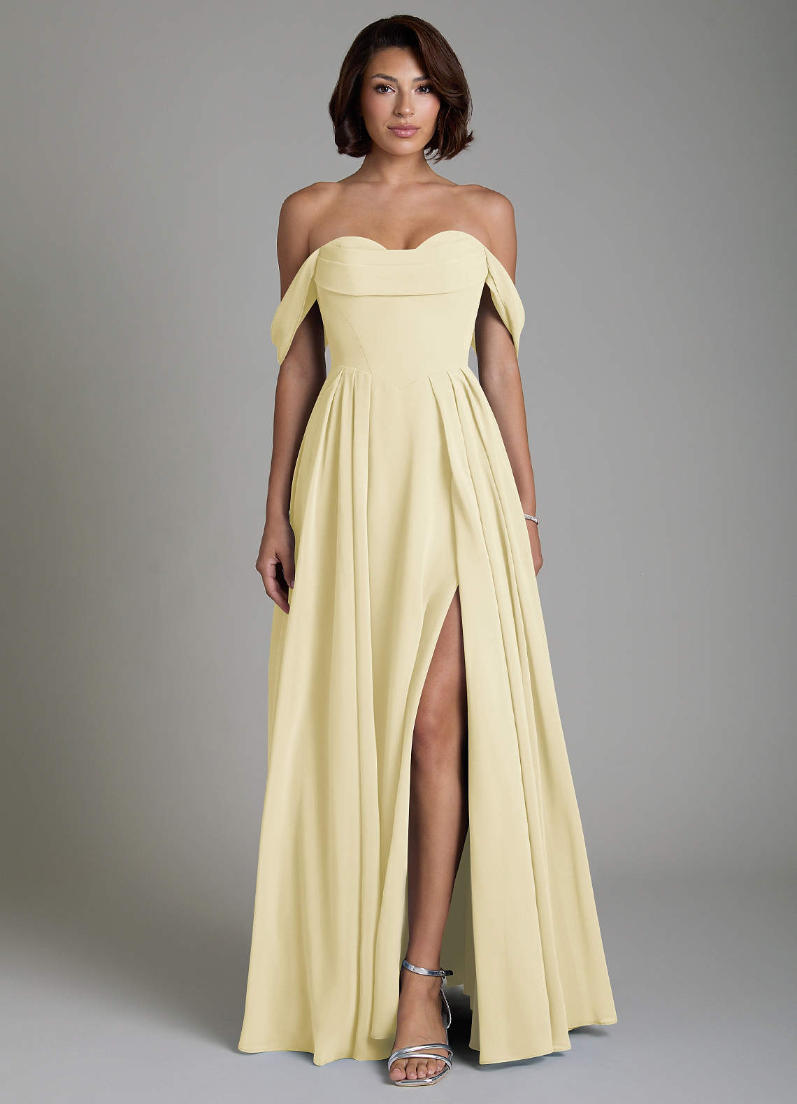 lemon sorbet bridesmaid dresses One Shoulder Chiffon Dress The Loisa Dress is a refined floor Lemon Sorbet Bridesmaid Dress Chiffon