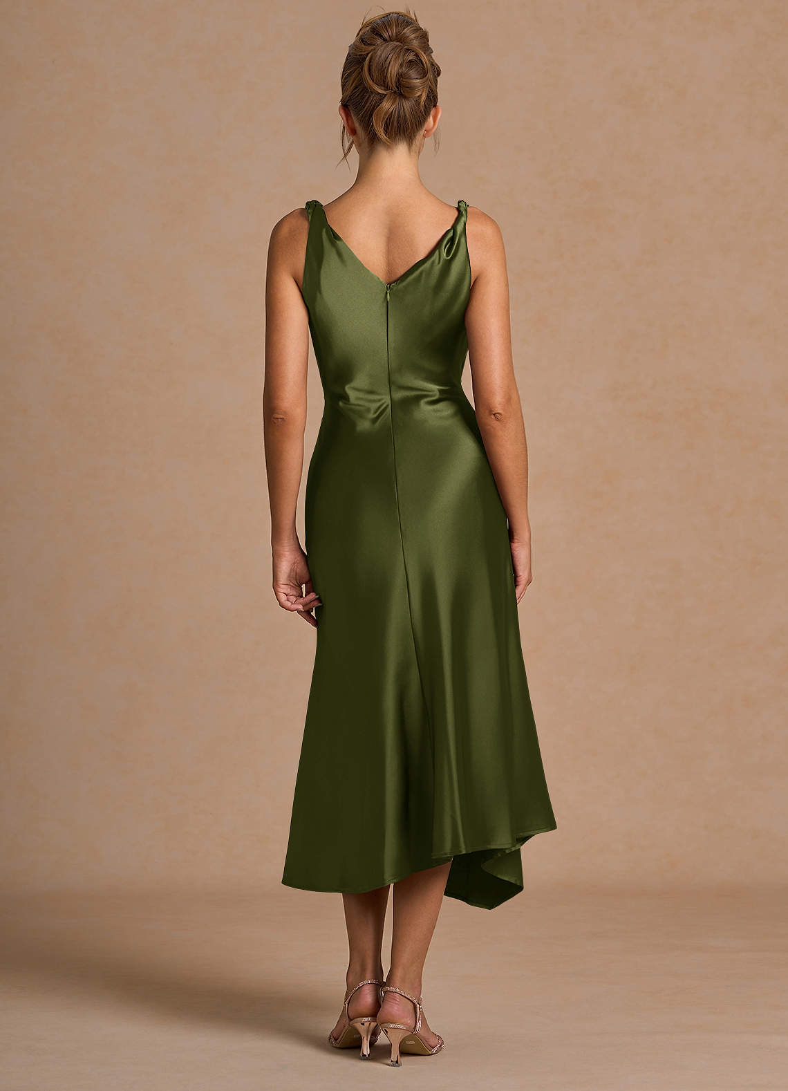 Adriana Olive Midi Dress Ready to Ship | Azazie