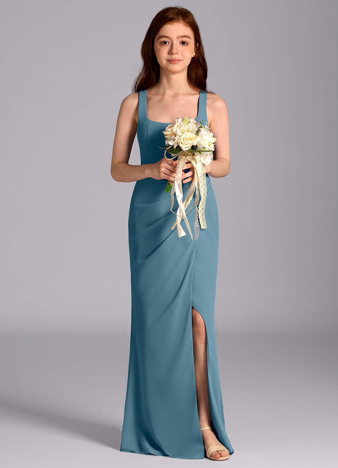 Azazie Mero Junior Bermuda Mermaid Pleated Chiffon Dress image1