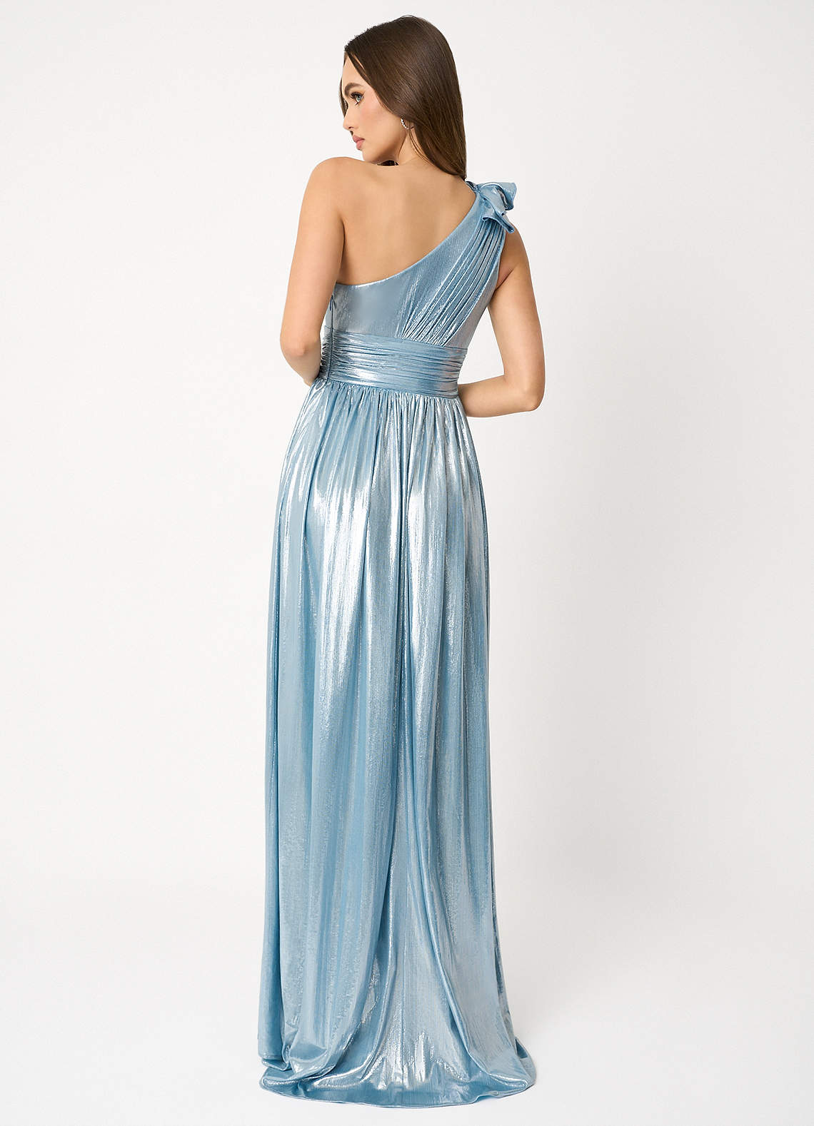 Ivy Aqua Blue Pleated Gown image4