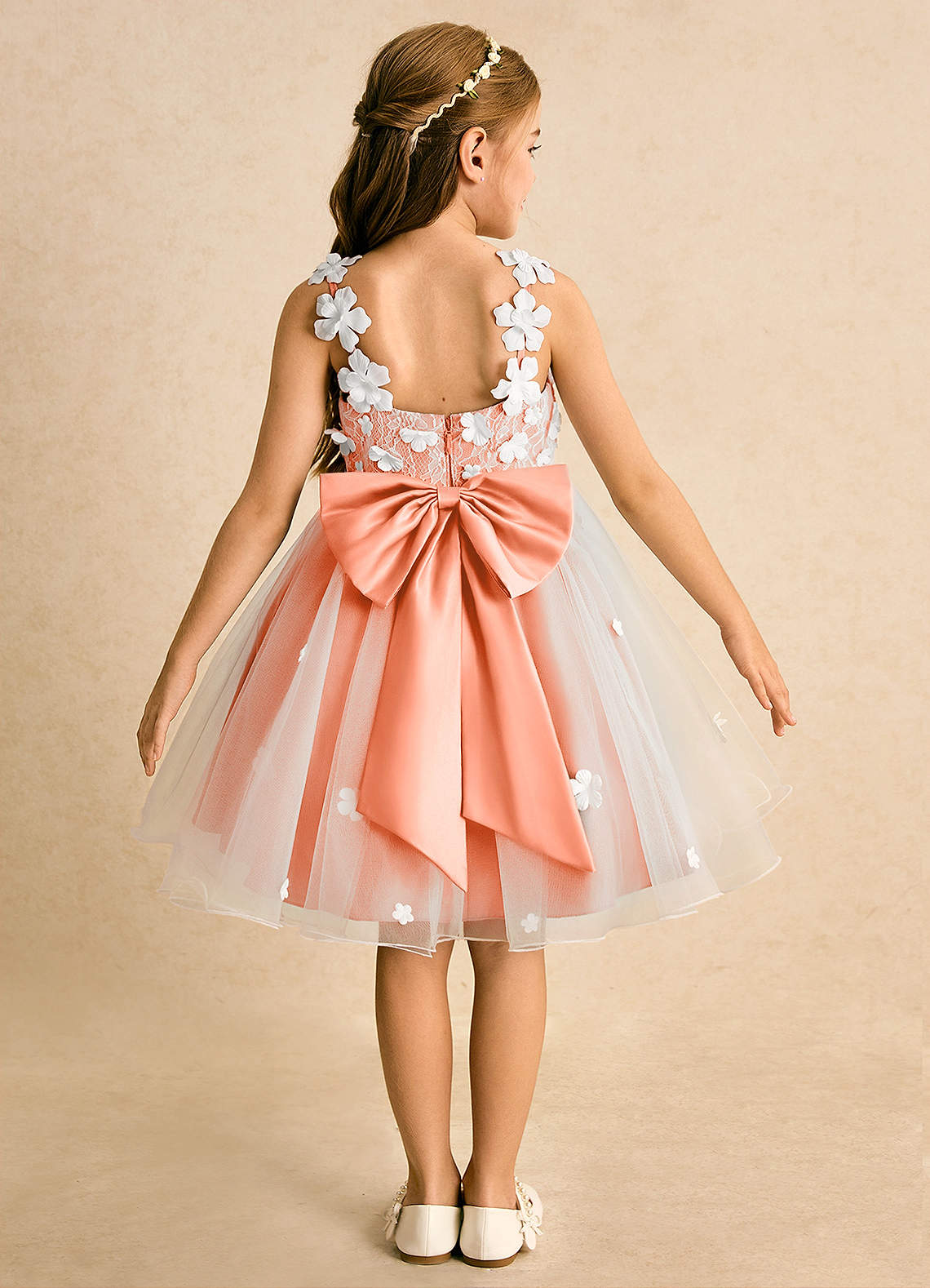 Azazie Junebug Flower Girl Dresses Ivory Sunset Ball-Gown Lace Tulle Dress image1