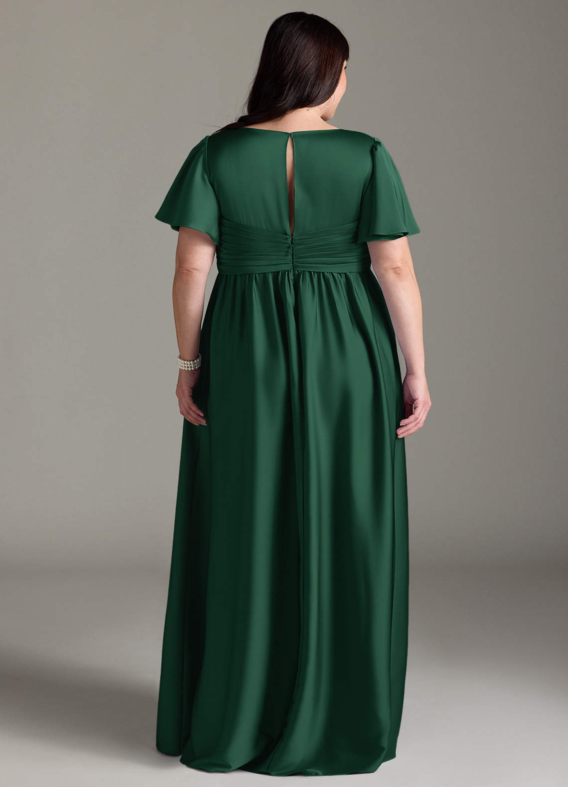 Azazie Bridesmaid Green Maternity Bridesmaid Dresses Azazie A-Line/Princess  V-Neck Floor-Length Stretch Satin