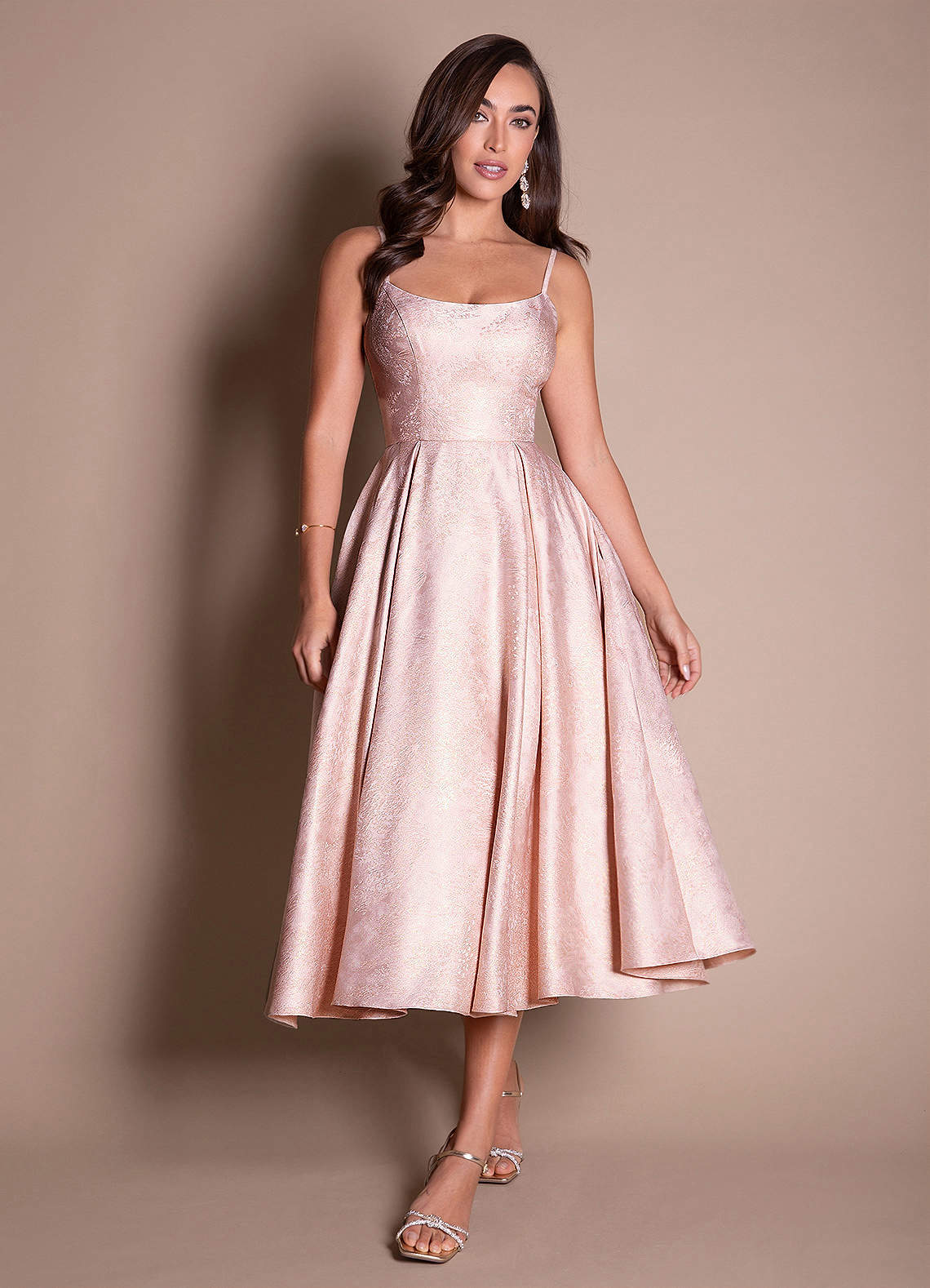 slim fit dress slacks Melody Chain Strap Satin Midi Dress • Shop American Threads Women's Trendy Online Boutique Pink / M