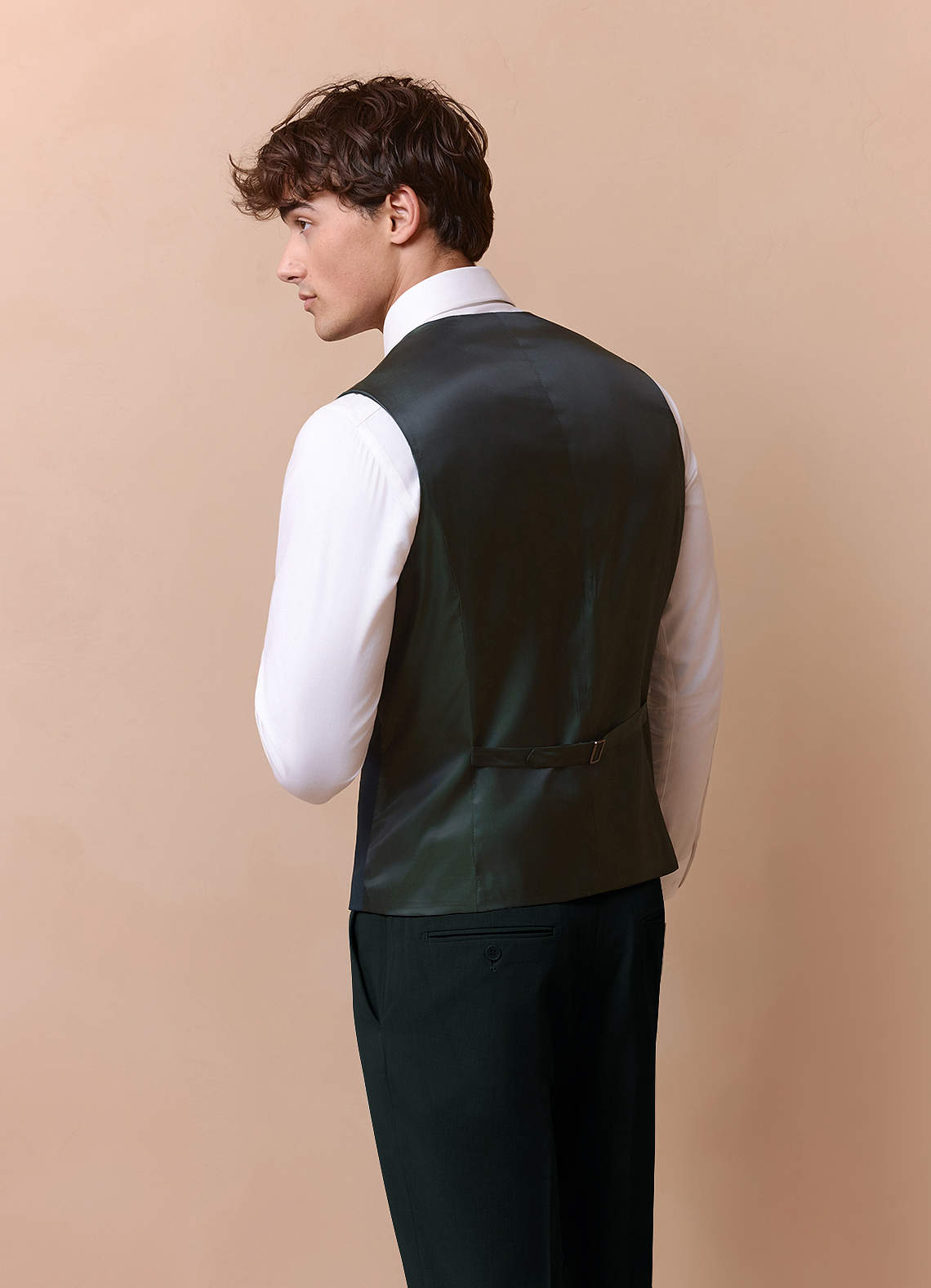 front Savile Teal Wool Blend Suit Vest