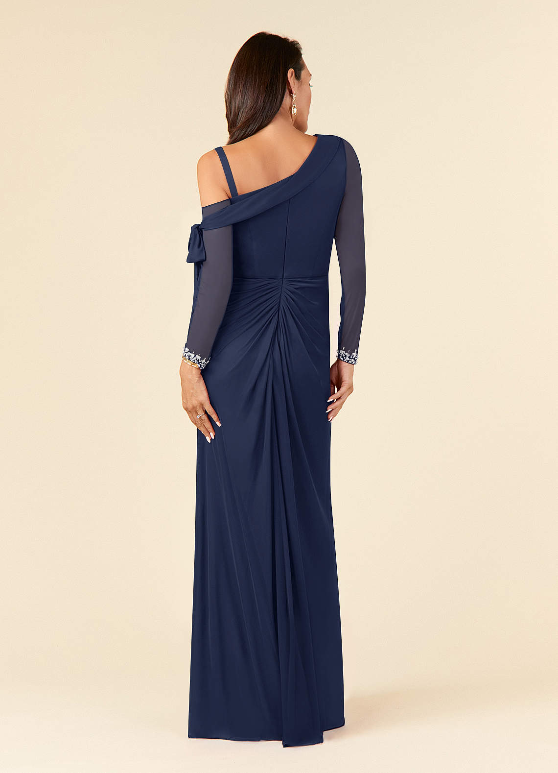 ワンピース laubeblanc Side-buckle Drape Dress navy Side-buckle Drape Dress – L'AUBE BLANC