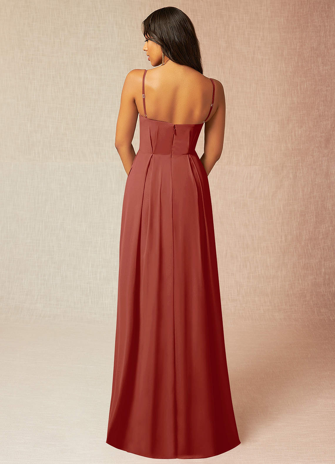 Terracotta Azazie Kyedae Bridesmaid Dresses | Azazie