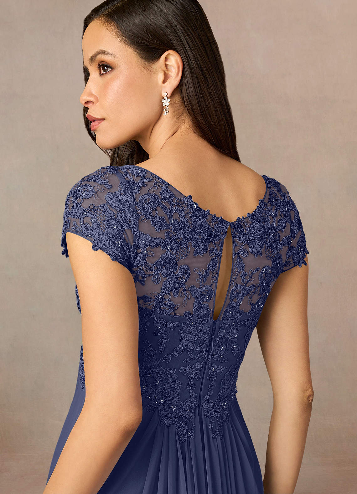 Azazie Macy Stormy A-Line V-Neck Sequin Lace Lace Dress Ready to Ship |  Azazie UK