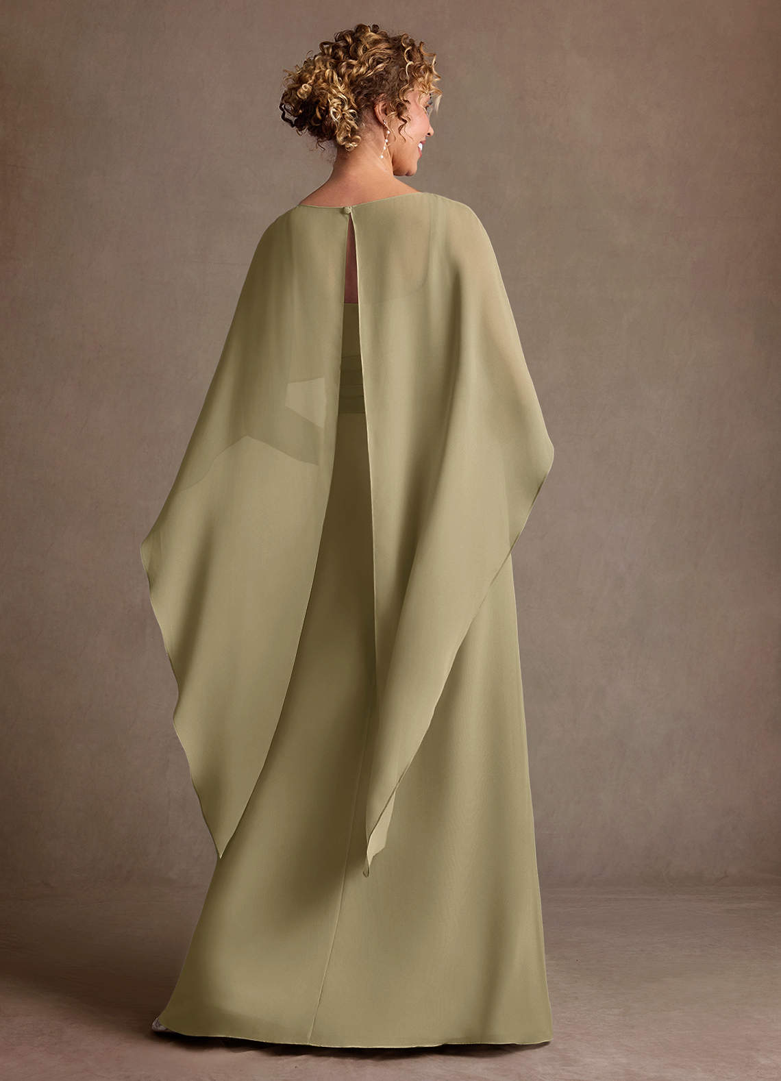 Azazie Marilla Mother of the Bride Dresses Moss Green A-Line Pleated Chiffon Dress image2