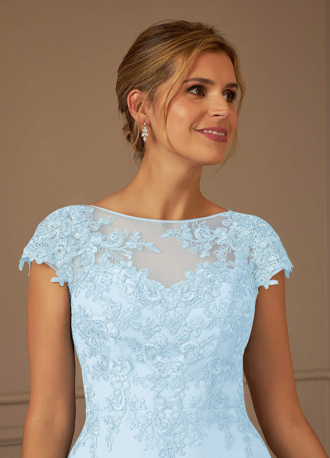 Azazie Terrano Mother of the Bride Dresses Sky Blue A-Line Scoop Lace Dress image3
