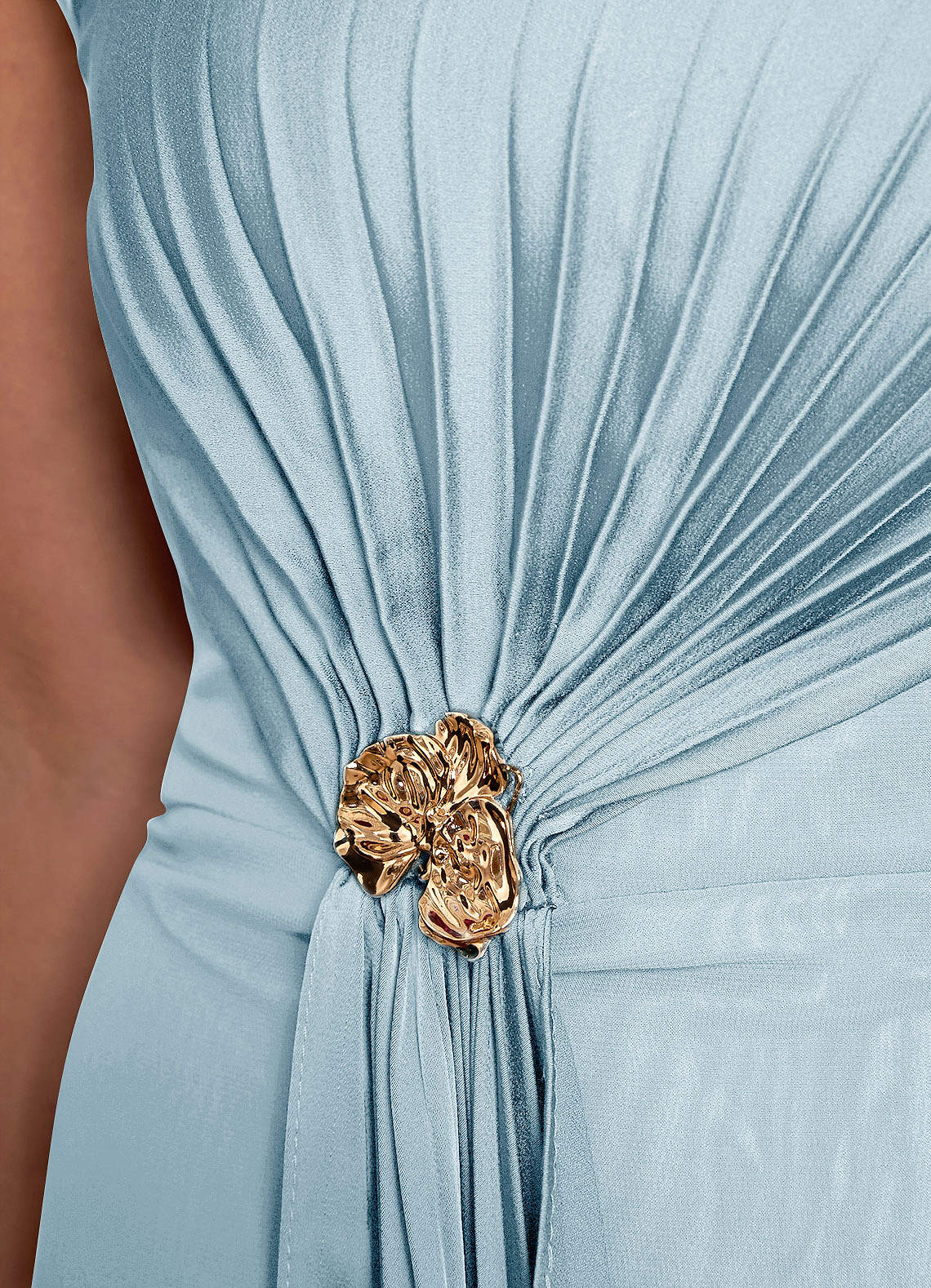 Azazie Dinanta vestidos de madre de la novia Vestido de Azul Cielo de Gasa de Columna con Plisado image7