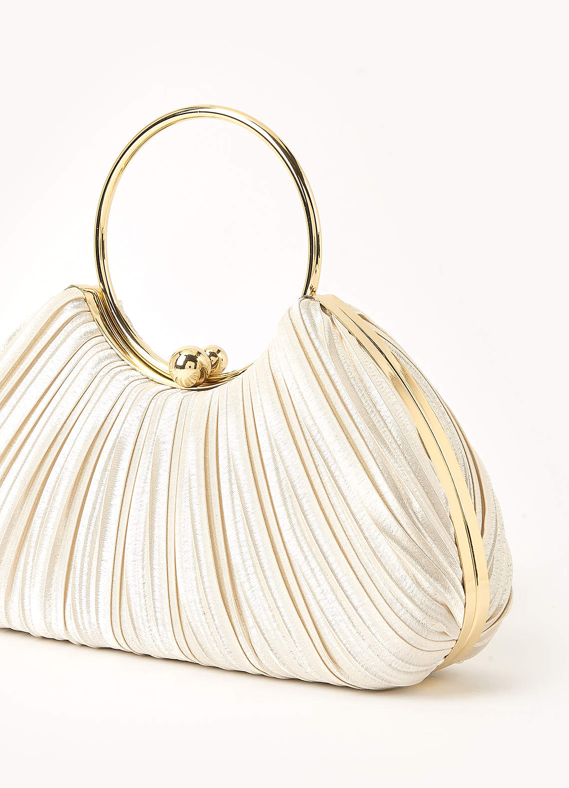 front Satin Pleated Handbag