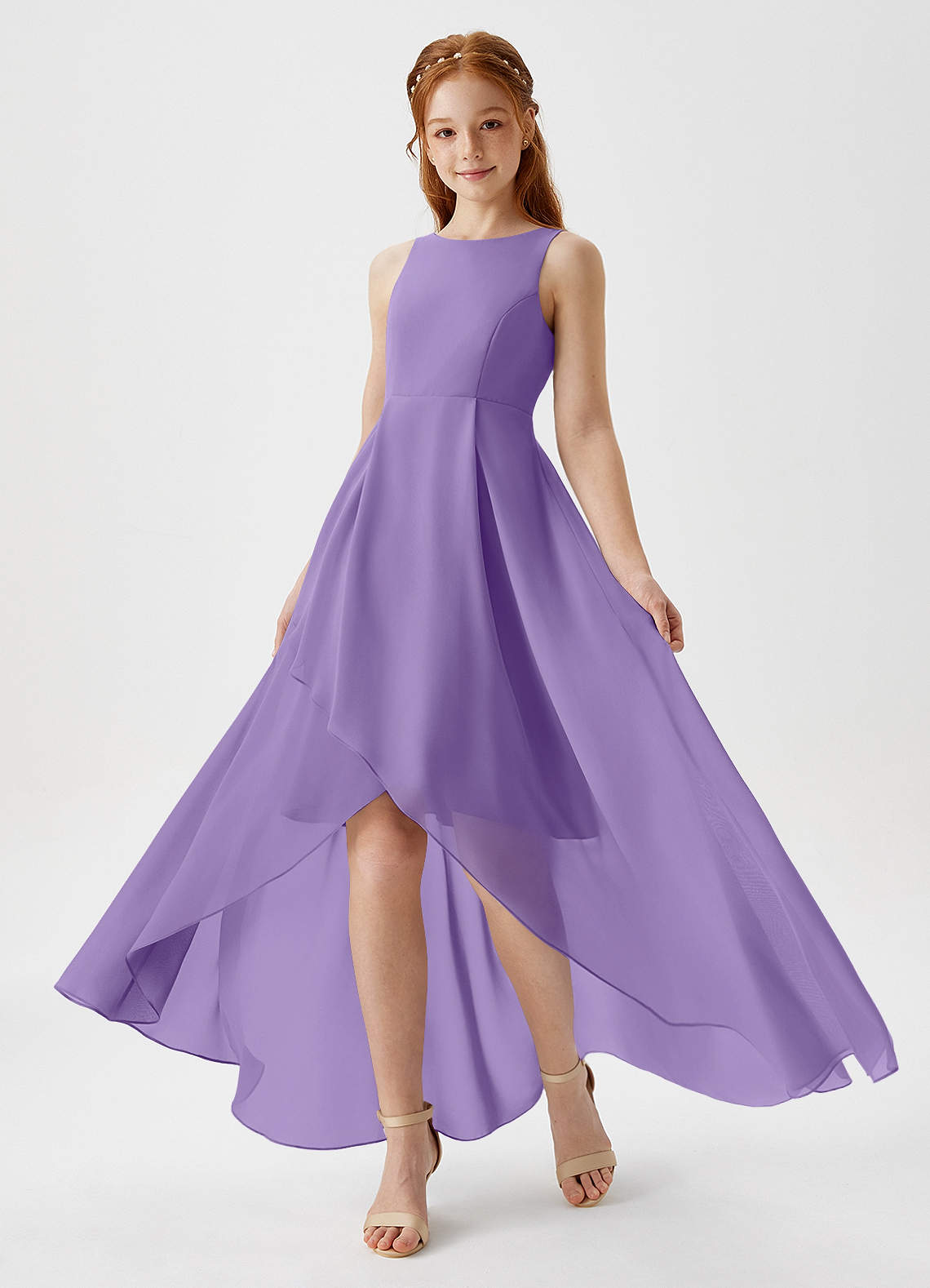 high low junior bridesmaid dresses dideyttawl High-Low Junior Bridesmaid Dresses for Girls Pleated Satin A-Line Bow Straps Pageant Formal Party Dress 2536, Navy Blue / 14