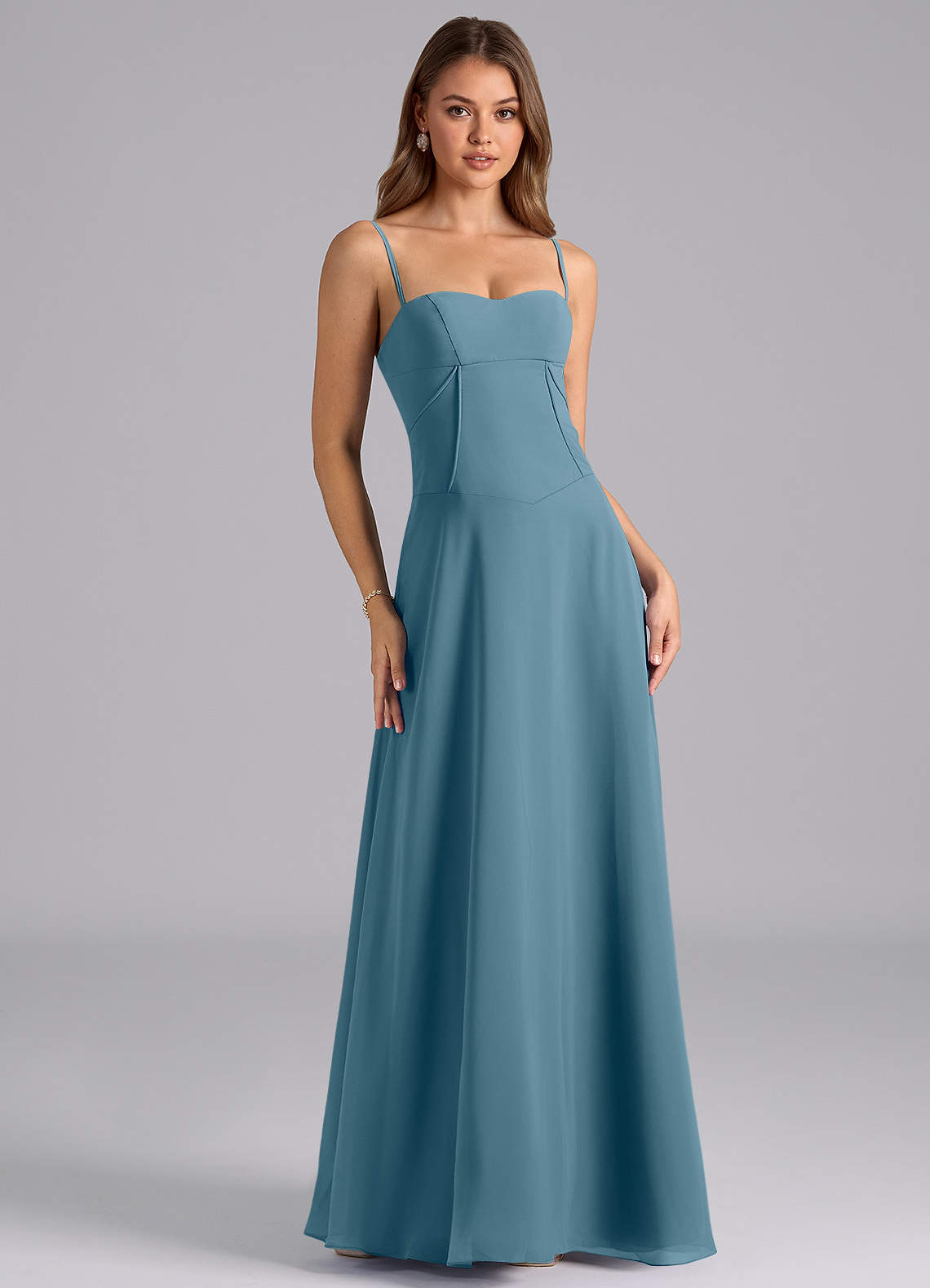 Azazie Valentine Jurken voor bruidsmeisjes Jurk van Chiffon met A-Lijn Korset Bermuda image1