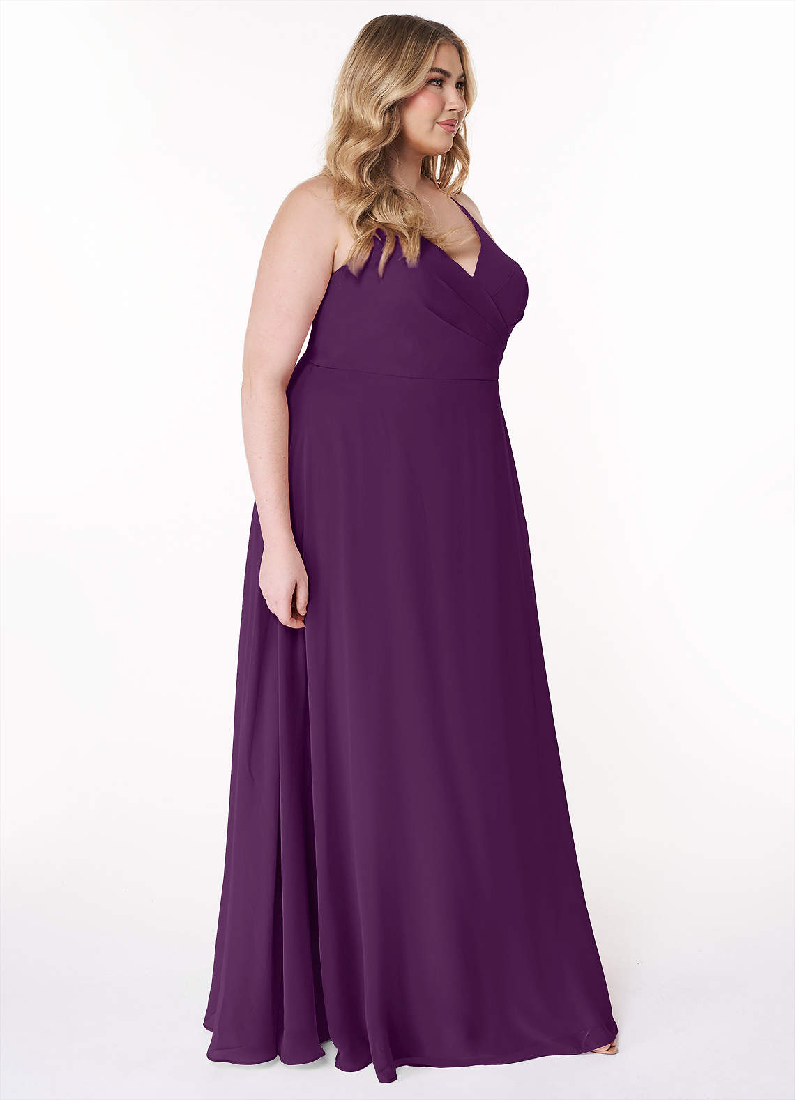 blue dress for baby girl Ever-Pretty Plus Size A-Line Lace-Up Chiffon Maxi Budget Bridesmaid Dress main image 1