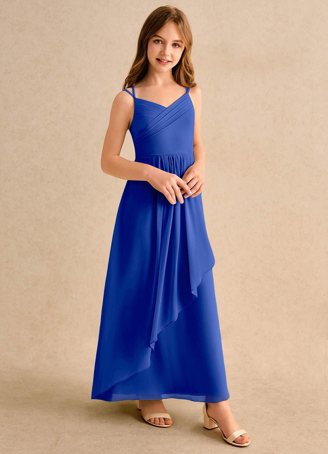 formal blue dresses for girls Royal Blue Rhinestone Bodice Tiered Junior Pageant Ballgown