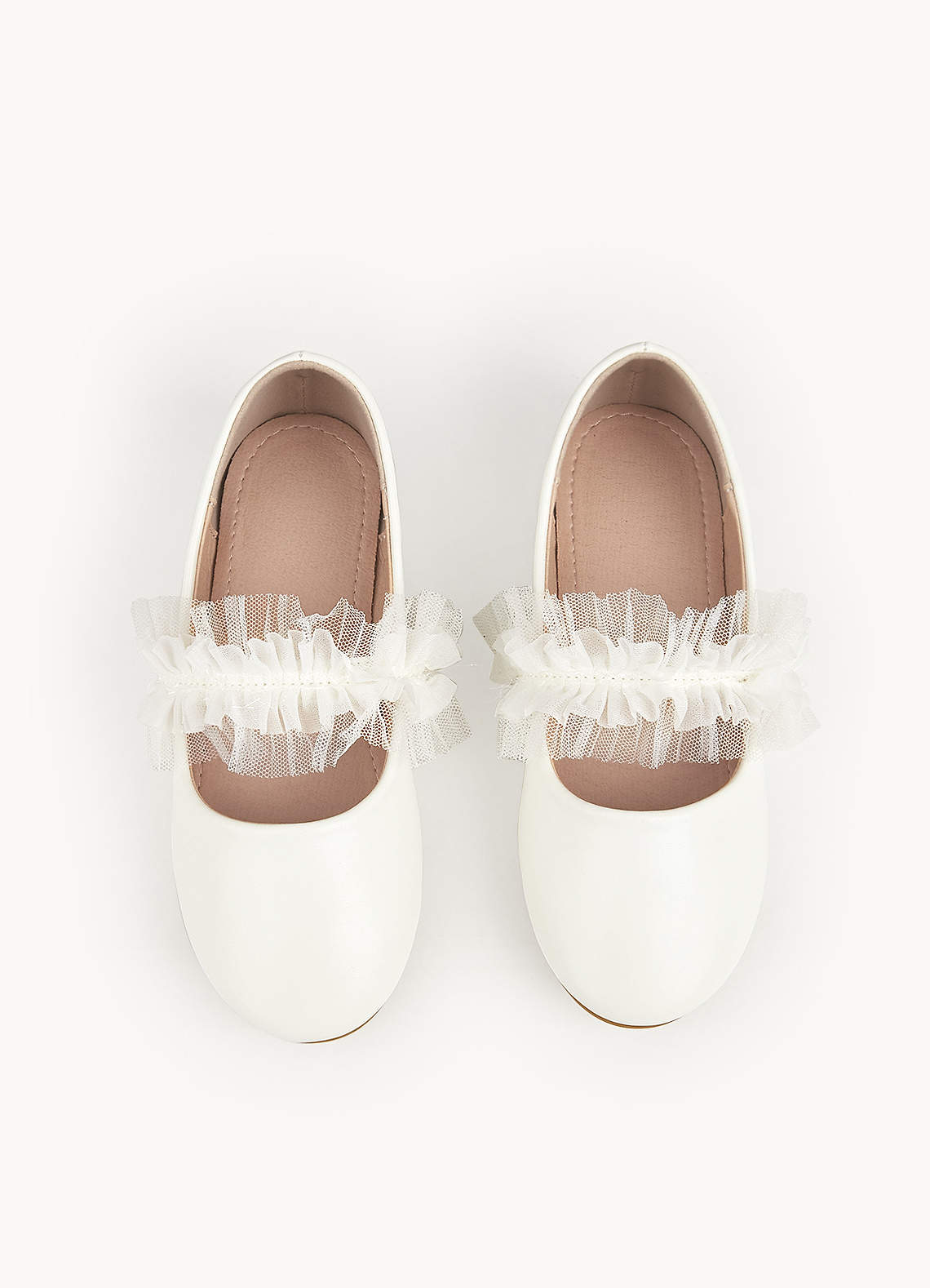 front Ruffle Strap Girl's Flat Shoes