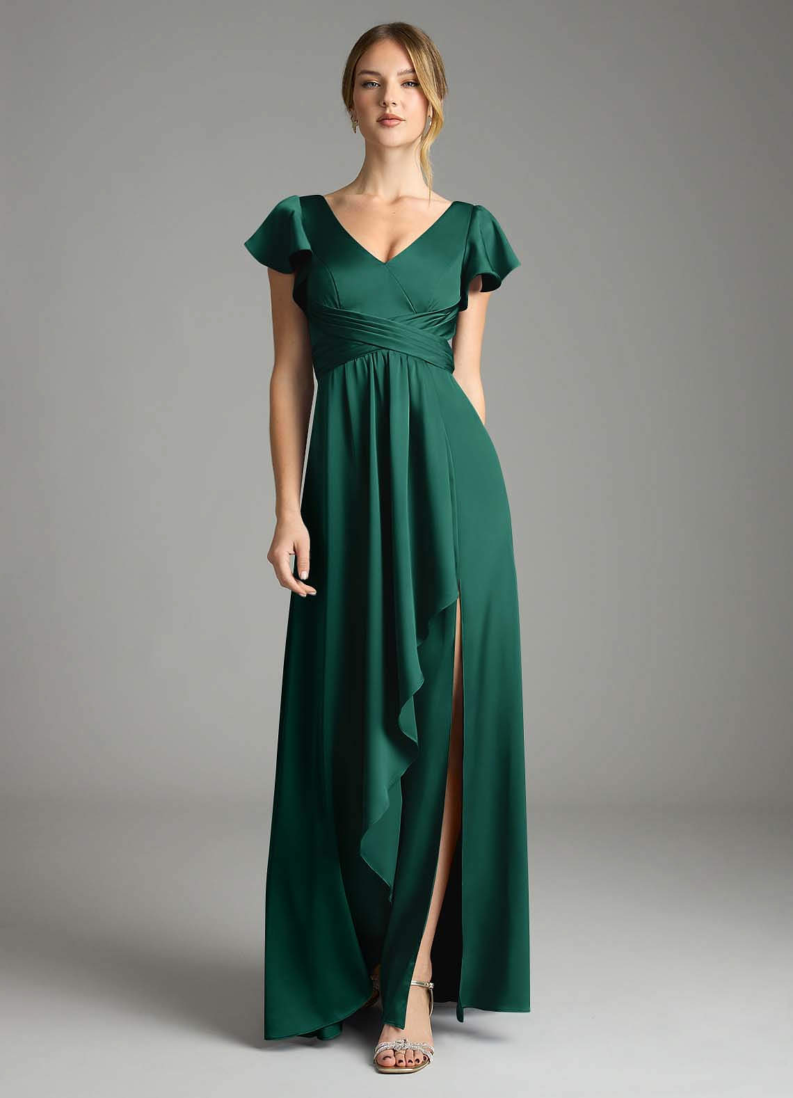 bridesmaid dresses for over 40 Round Neck Sheath Chiffon Appliqued Bridesmaid Dress in Turquoise