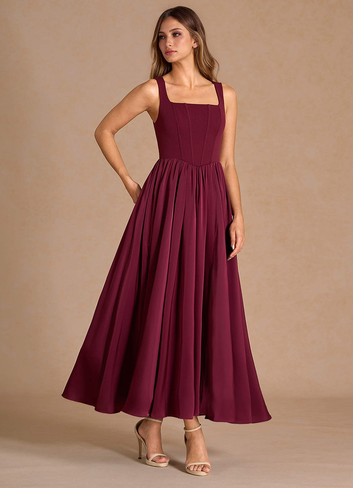 Cate Wine Maxi Dress image1