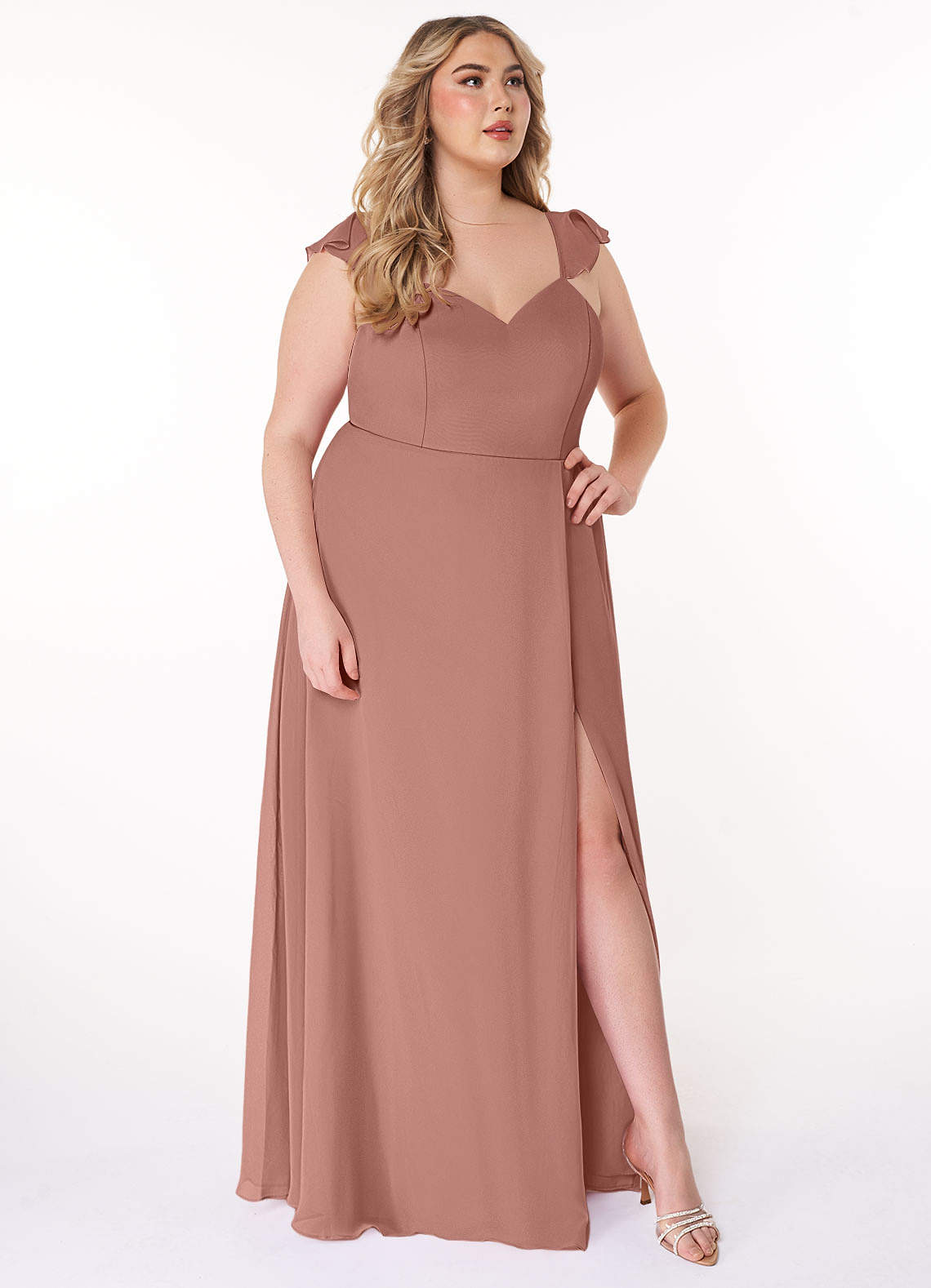 Azazie Everett Cedar Rose Chiffon Bridesmaid Dresses | Azazie