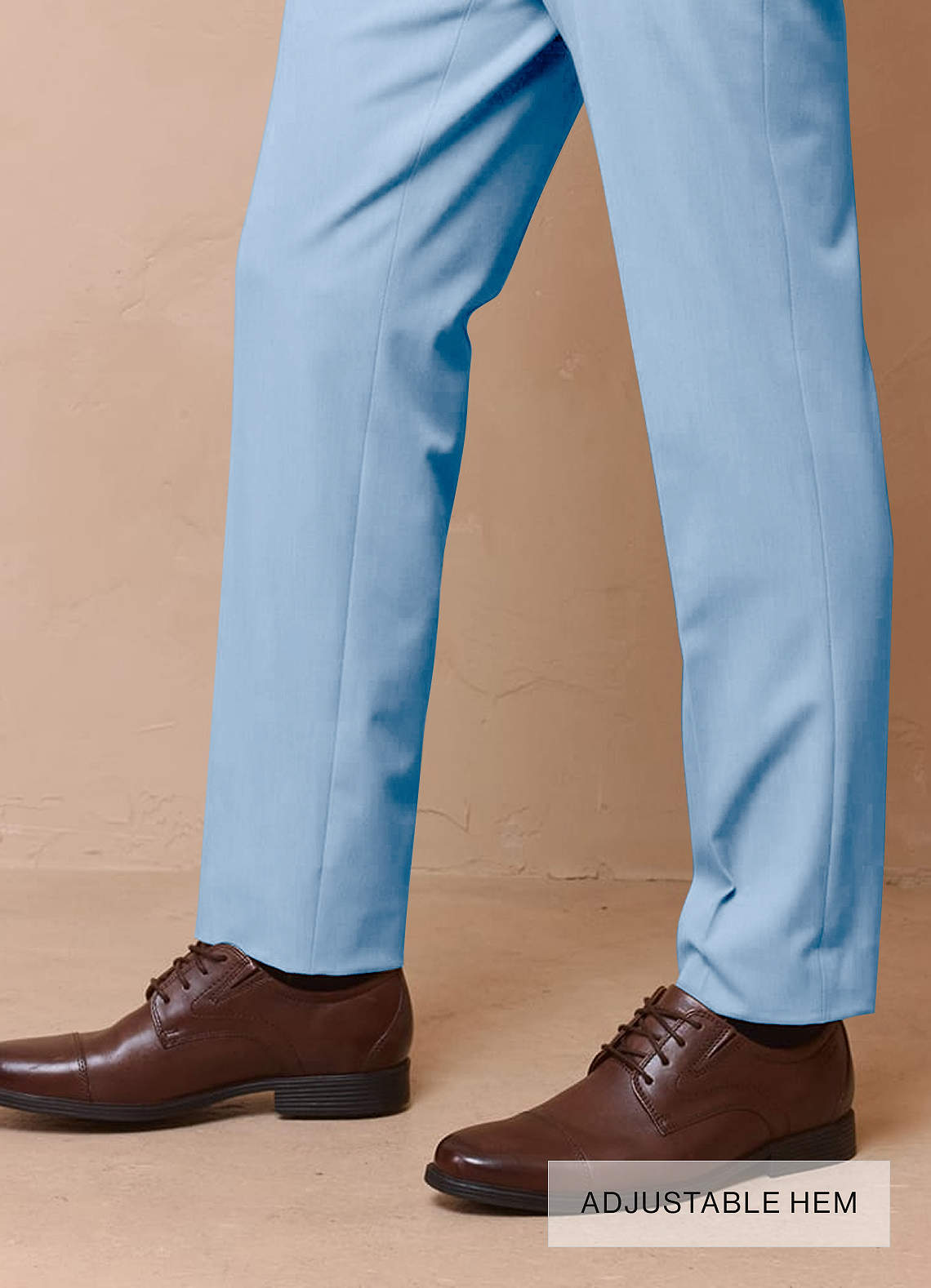 front James Sky Blue Structured Stretch Dress Pants