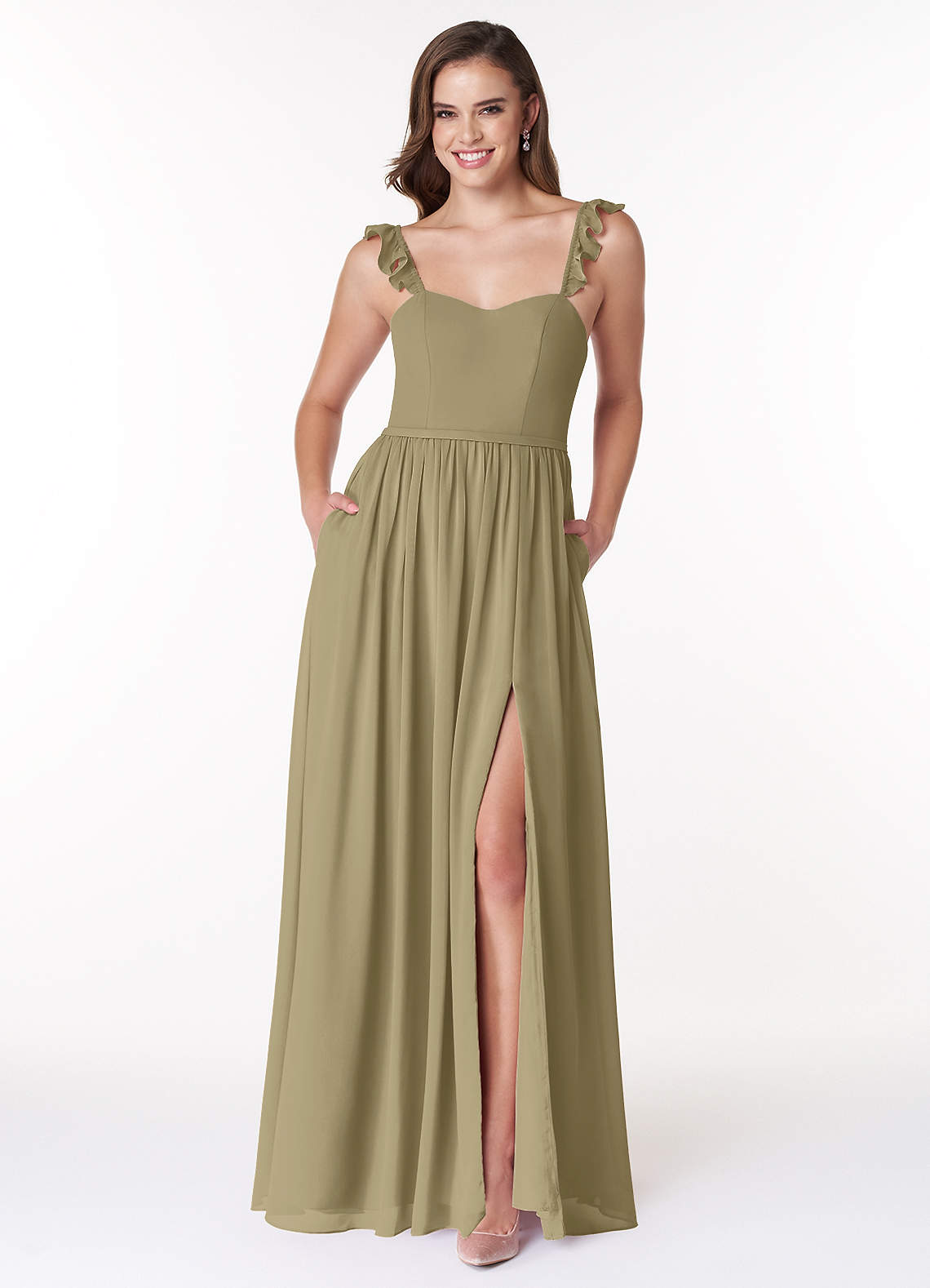 sachin and babi light blue dress Moss Green Bridesmaid Dresses main image 0