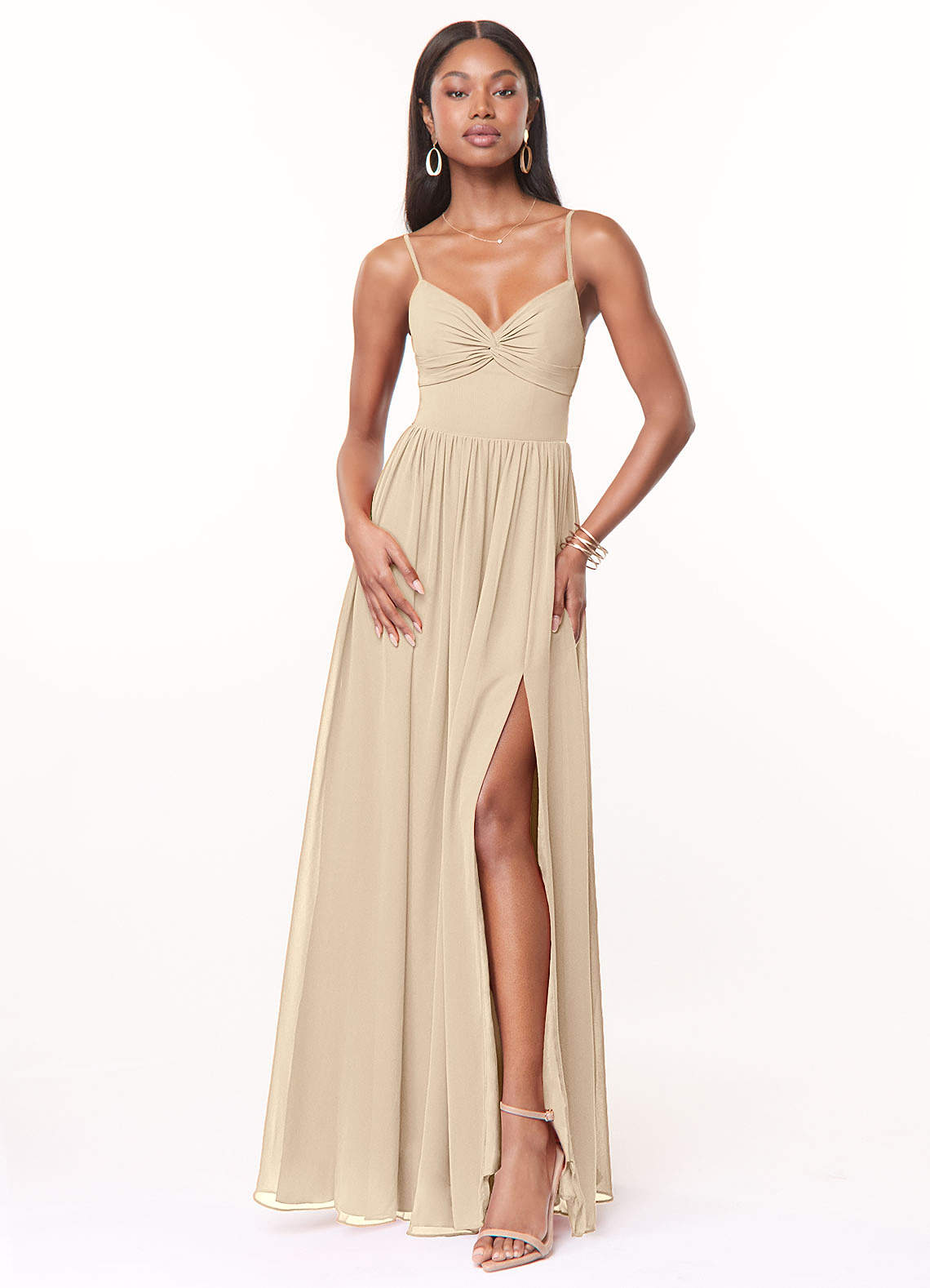 Champagne Azazie Zeya Bridesmaid Dresses Azazie