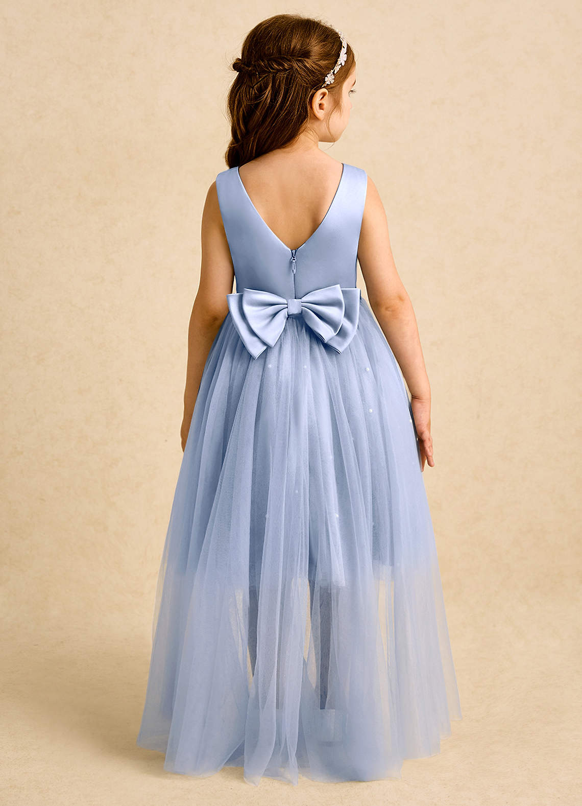 Azazie Bell Robe Demoiselle D'honneur Fillette Robe Princesse en Tulle Arc Eis image1