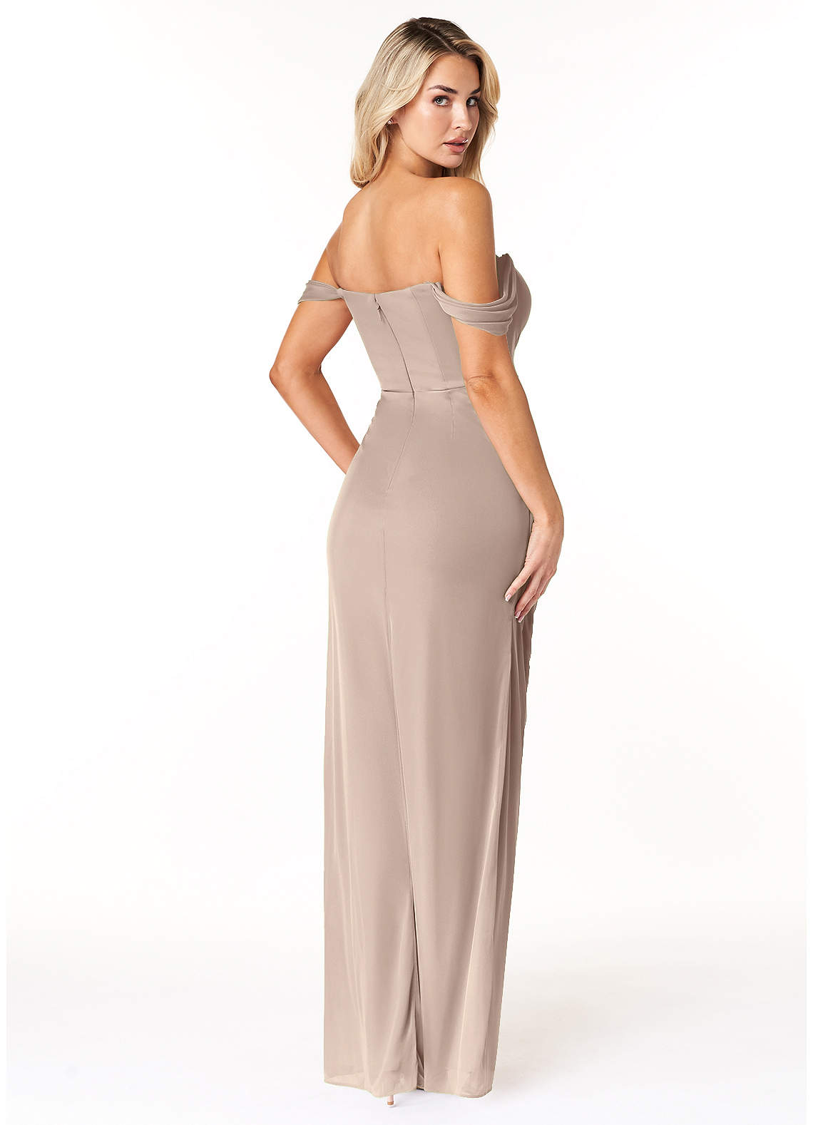 mesh top bridesmaid dress Azazie Tessa