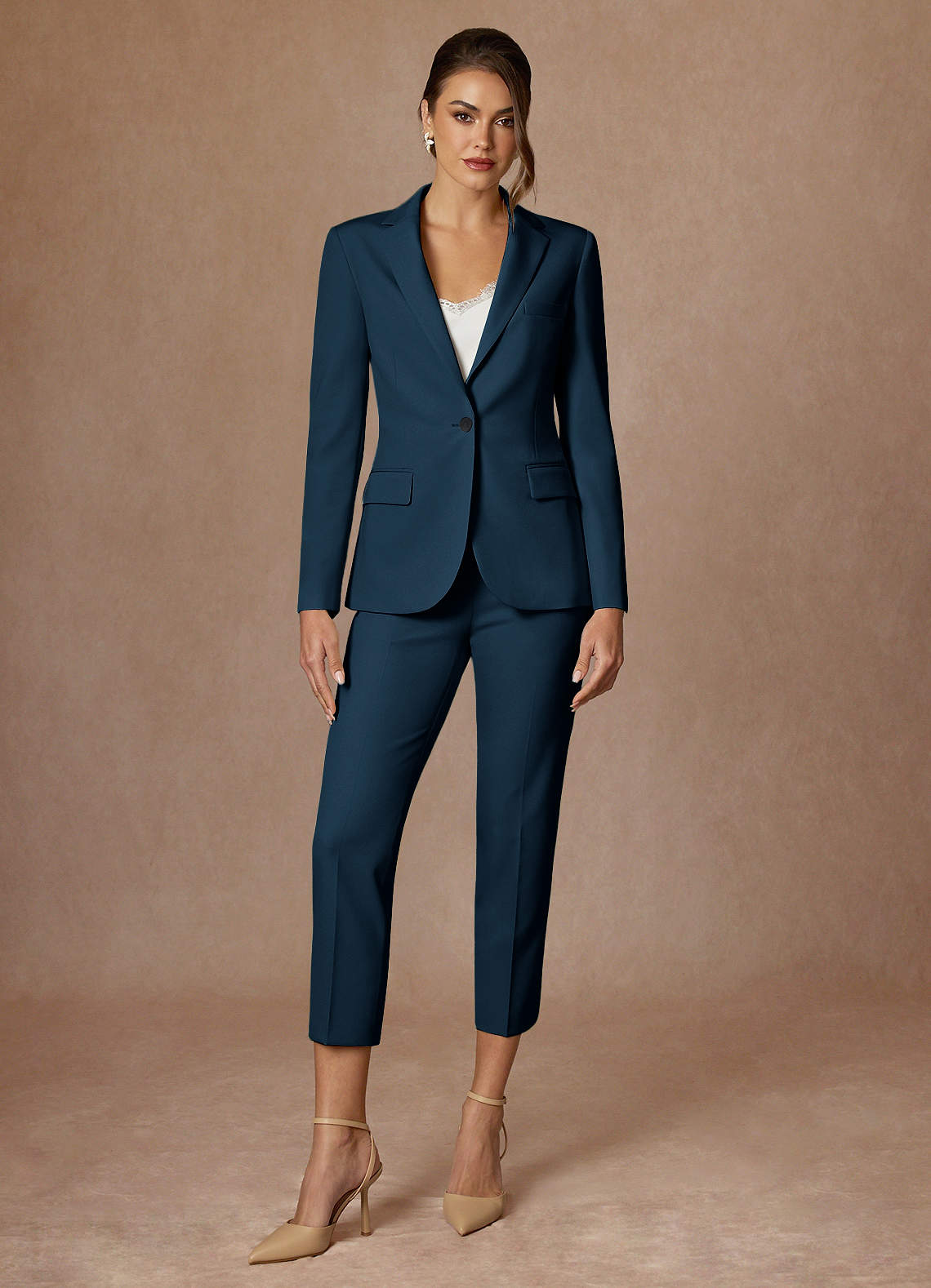 front Kennedy Dark Navy Refined Weave  Performance Dress Pants