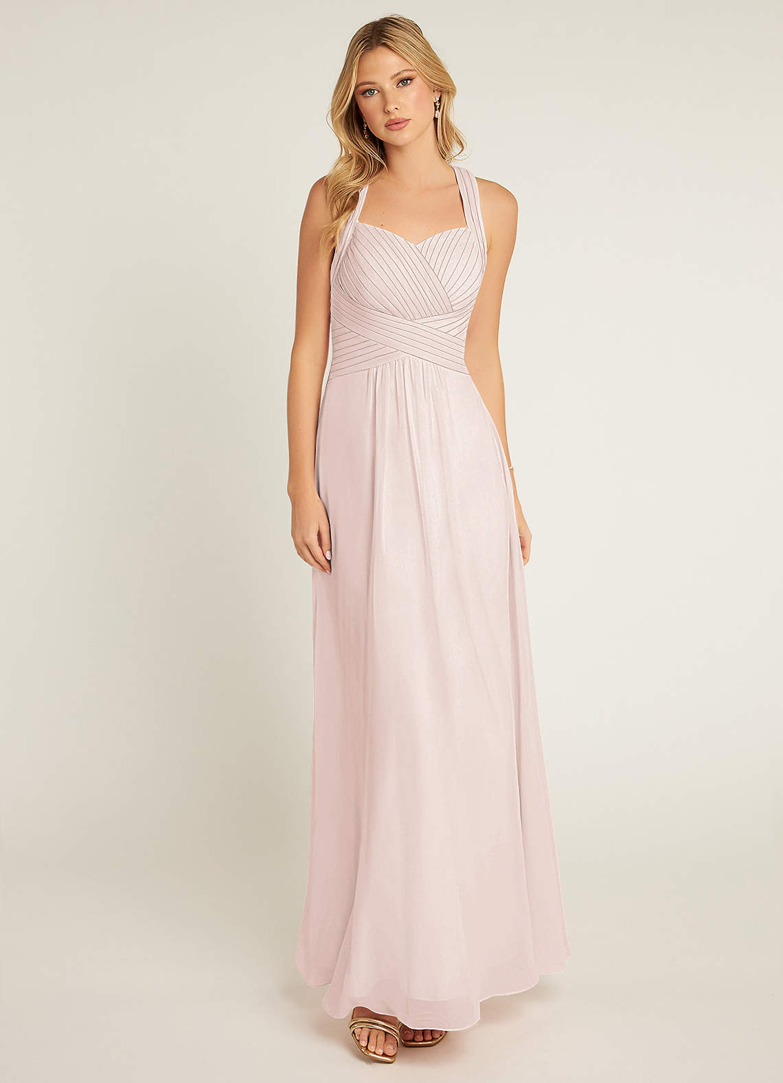 Azazie Claudia Bridesmaid Dresses Rose Petal A-Line Sweetheart Neckline Chiffon Dress image1