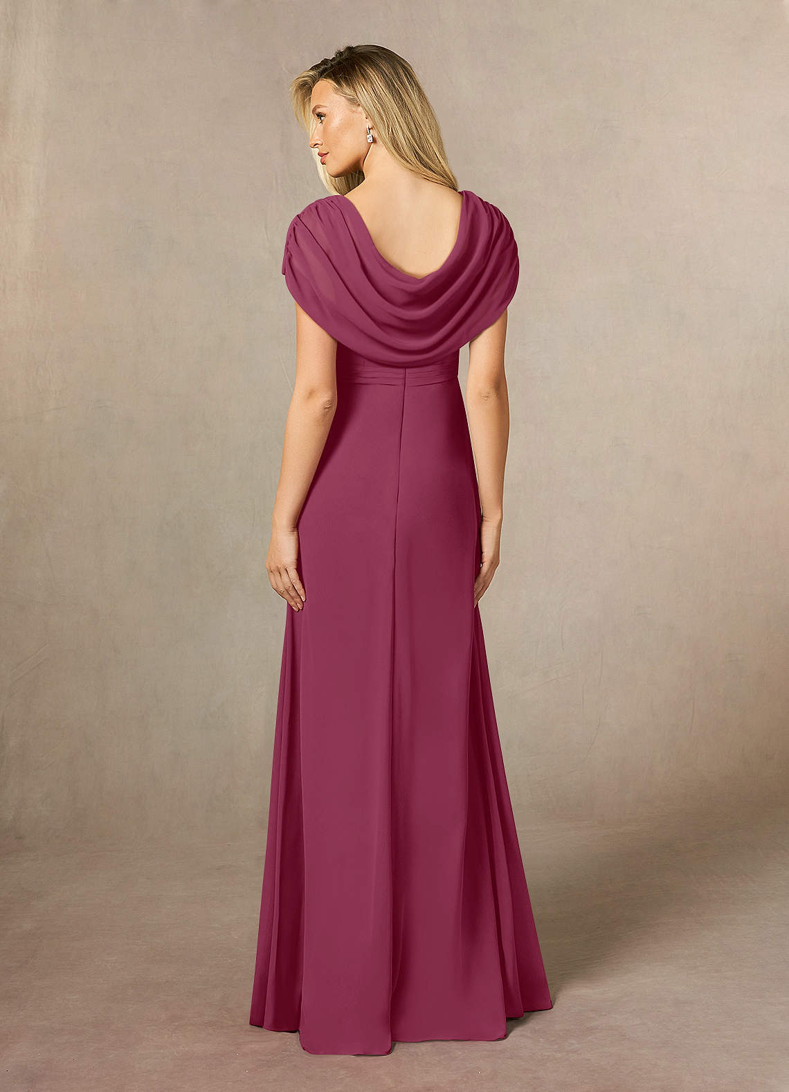 Azazie Mary Mother of the Bride Dresses Mulberry A-Line Side Slit Chiffon Dress image2