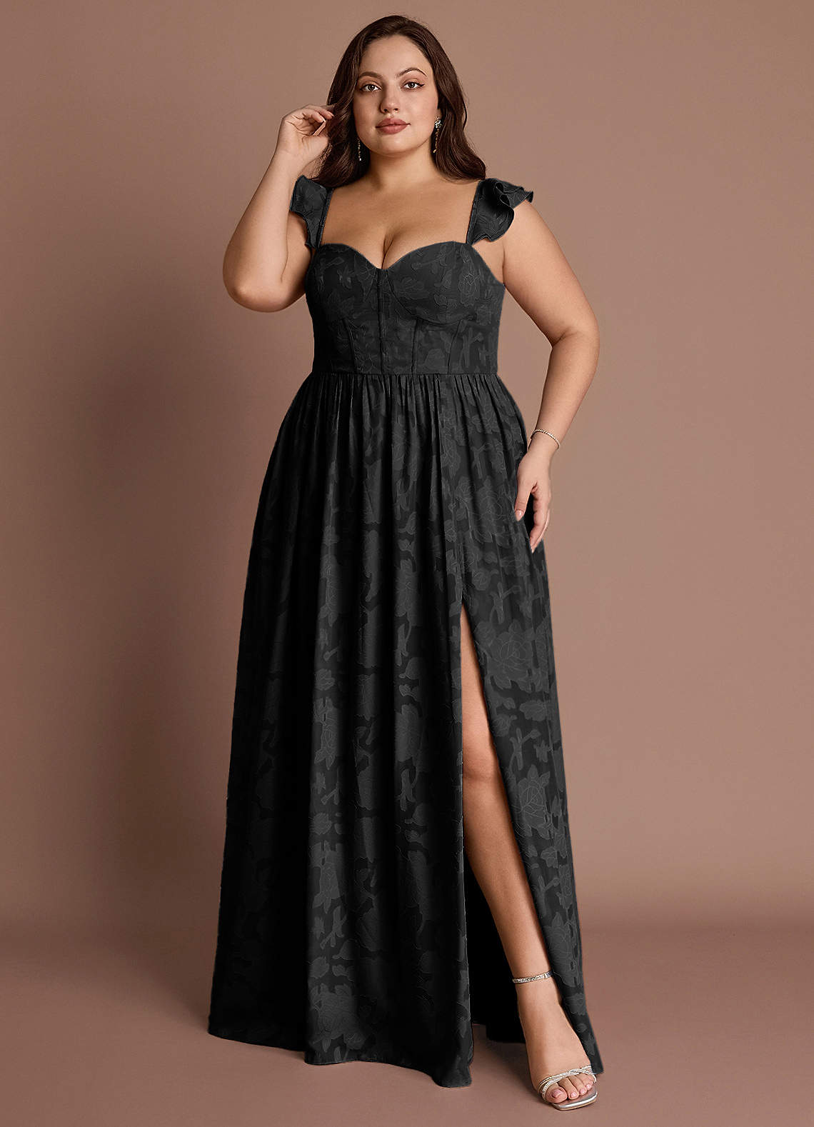 Denisse Black Corset Maxi Dress Azazie