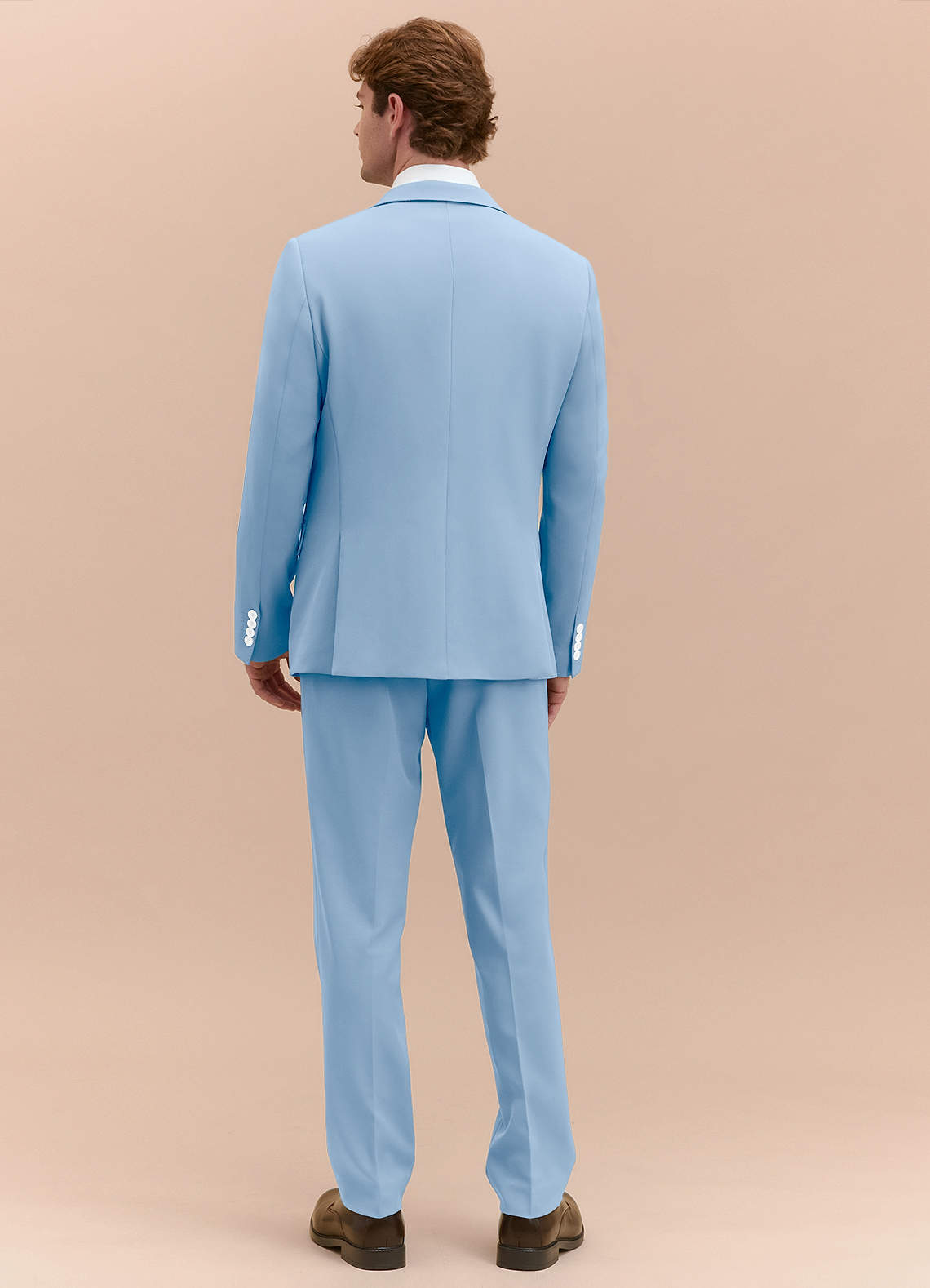 front James Sky Blue Structured Stretch 3-piece suit