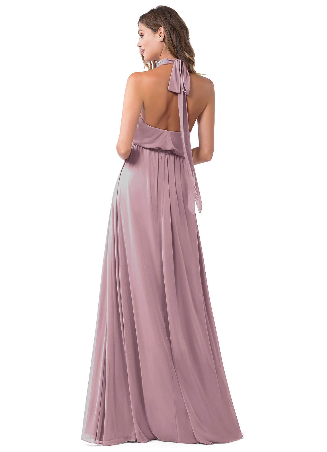 Azazie Landry Bridesmaid Dresses A-Line Pleated Mesh Floor-Length Dress image1