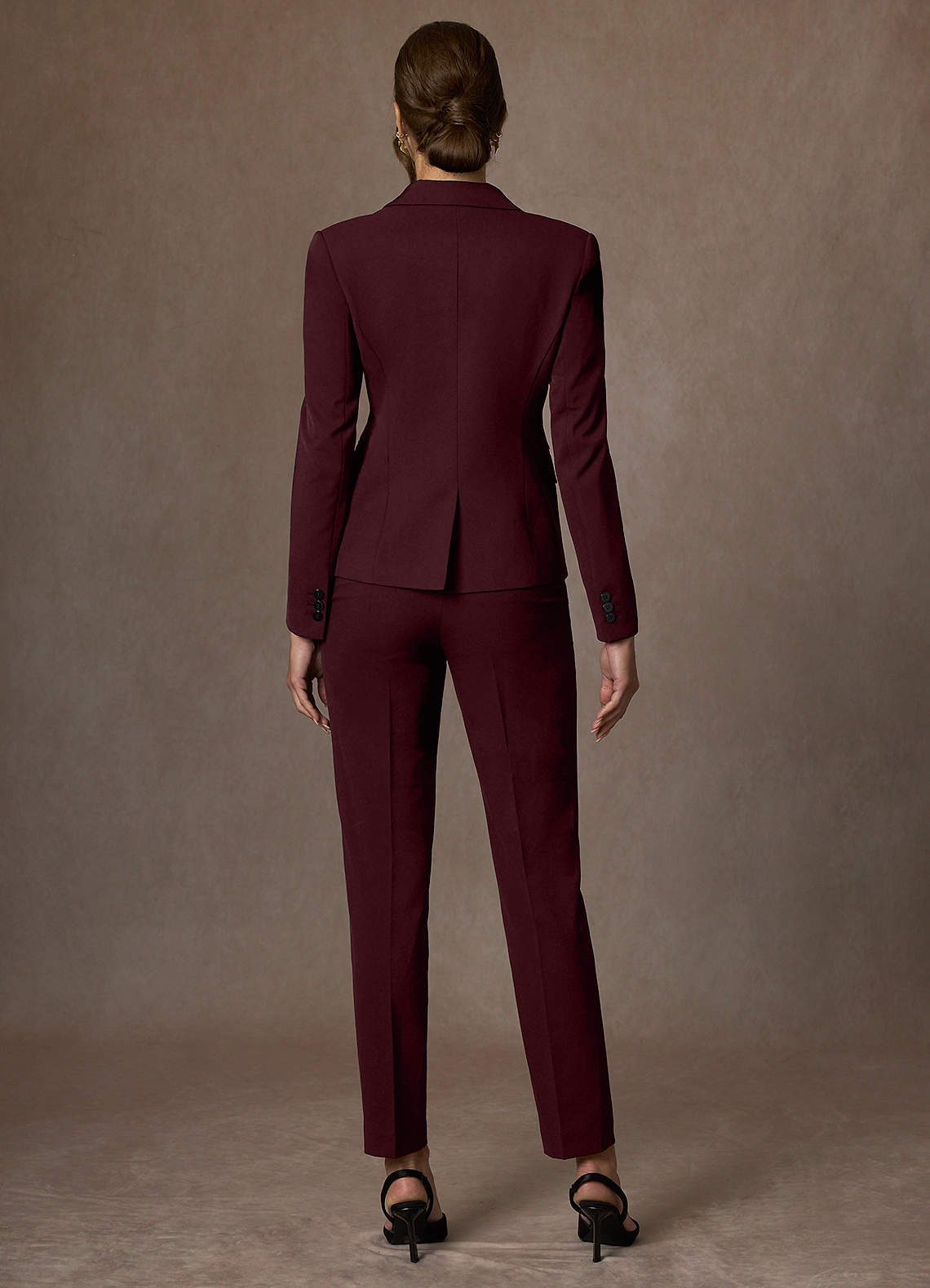 front Whitney Cabernet Structured Stretch Blazer