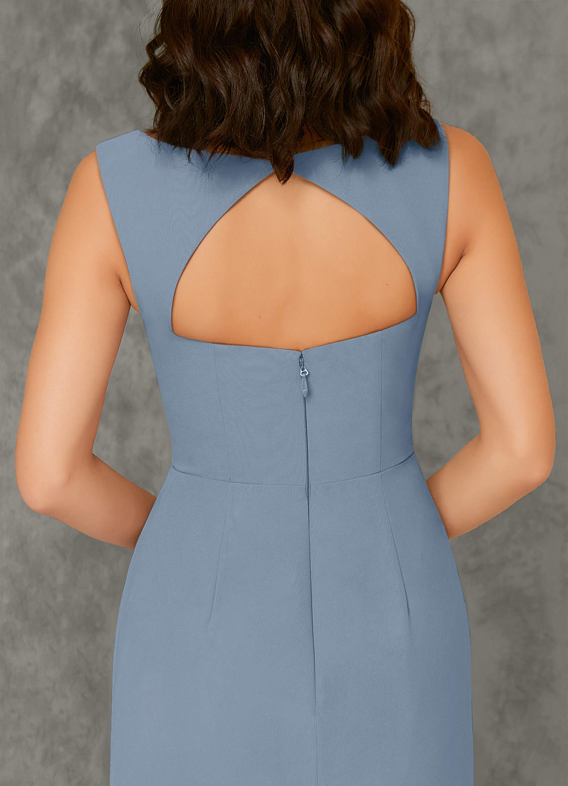 Azazie Sheath Square Neck Floor-Length Chiffon Bridesmaid Dresses