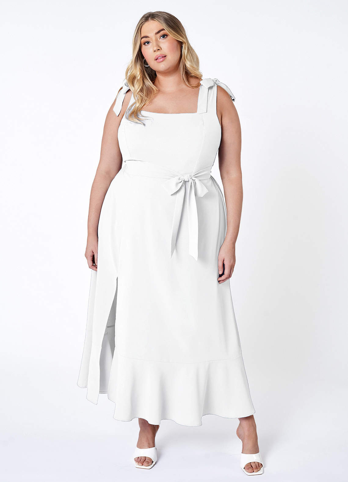 Torrid Midi Voile Tie Sleeve Dress Bright White Womens Plus Size 2X New