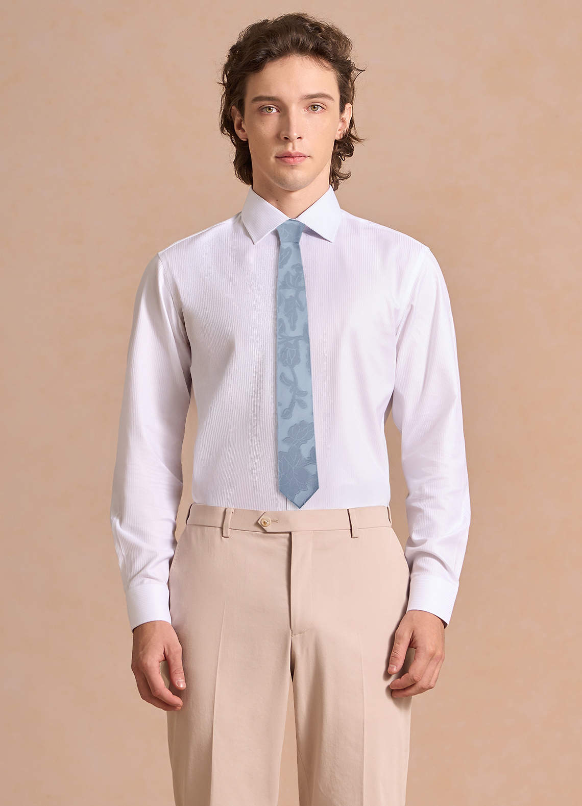 front Floral Burnout Skinny Tie