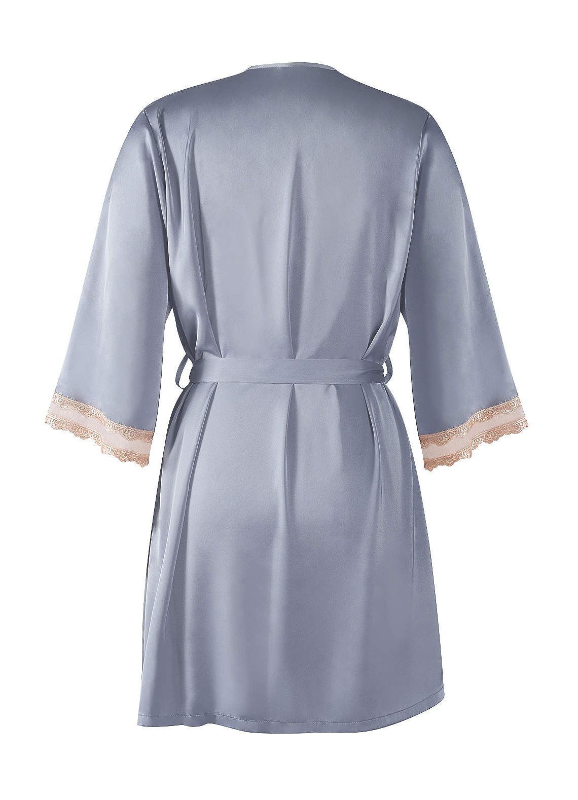 Dusty Blue Sling Hollow Nightgown Two-Piece Set With Breast Pad Robes ...